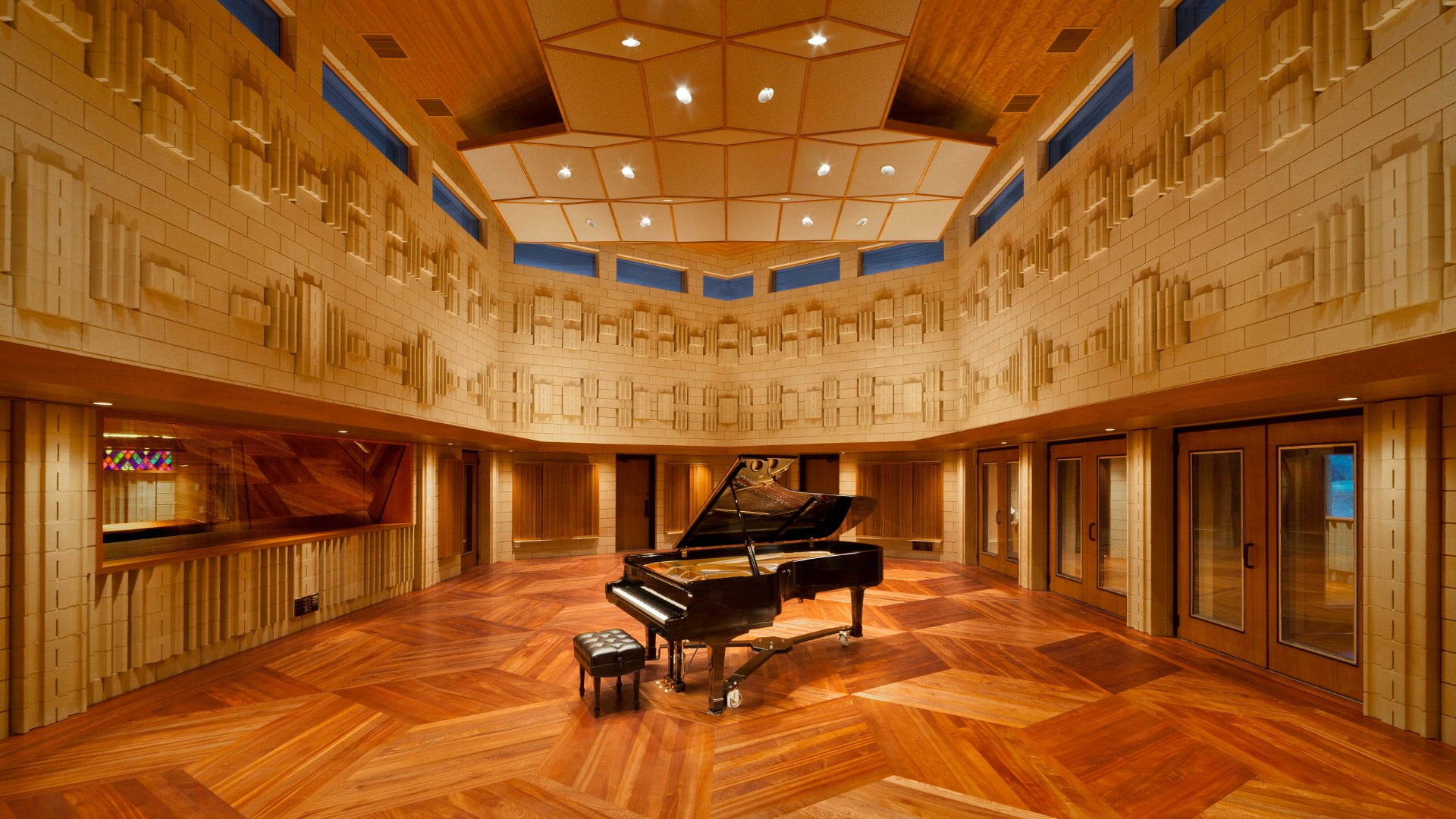 Fortepiano: Brown And Black Wooden Table, Soundproofing Walls, Chamber Music. 1920x1080 Full HD Wallpaper.
