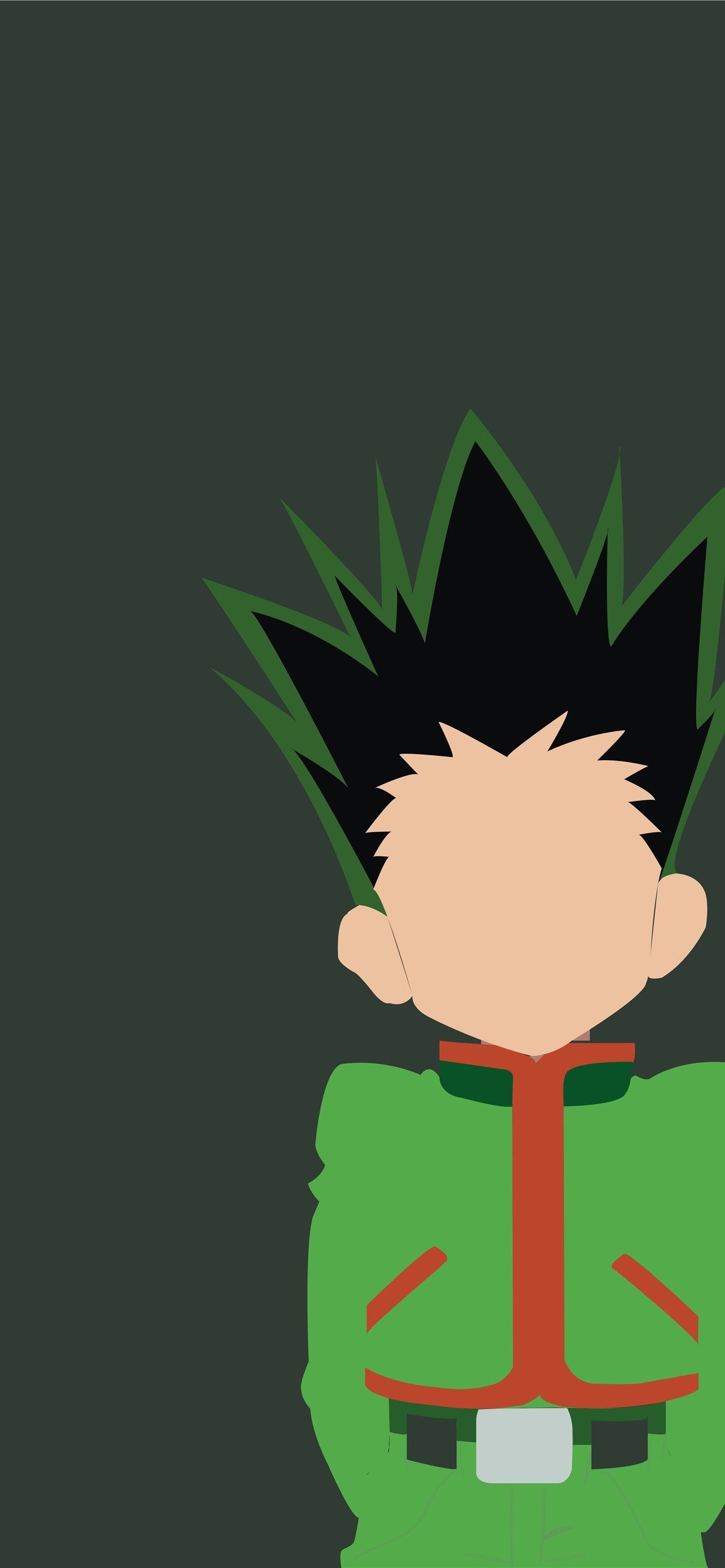 Gon Freecss: A character with long spiky black green tipped hair, A boy searching for adventure. 1290x2780 HD Wallpaper.