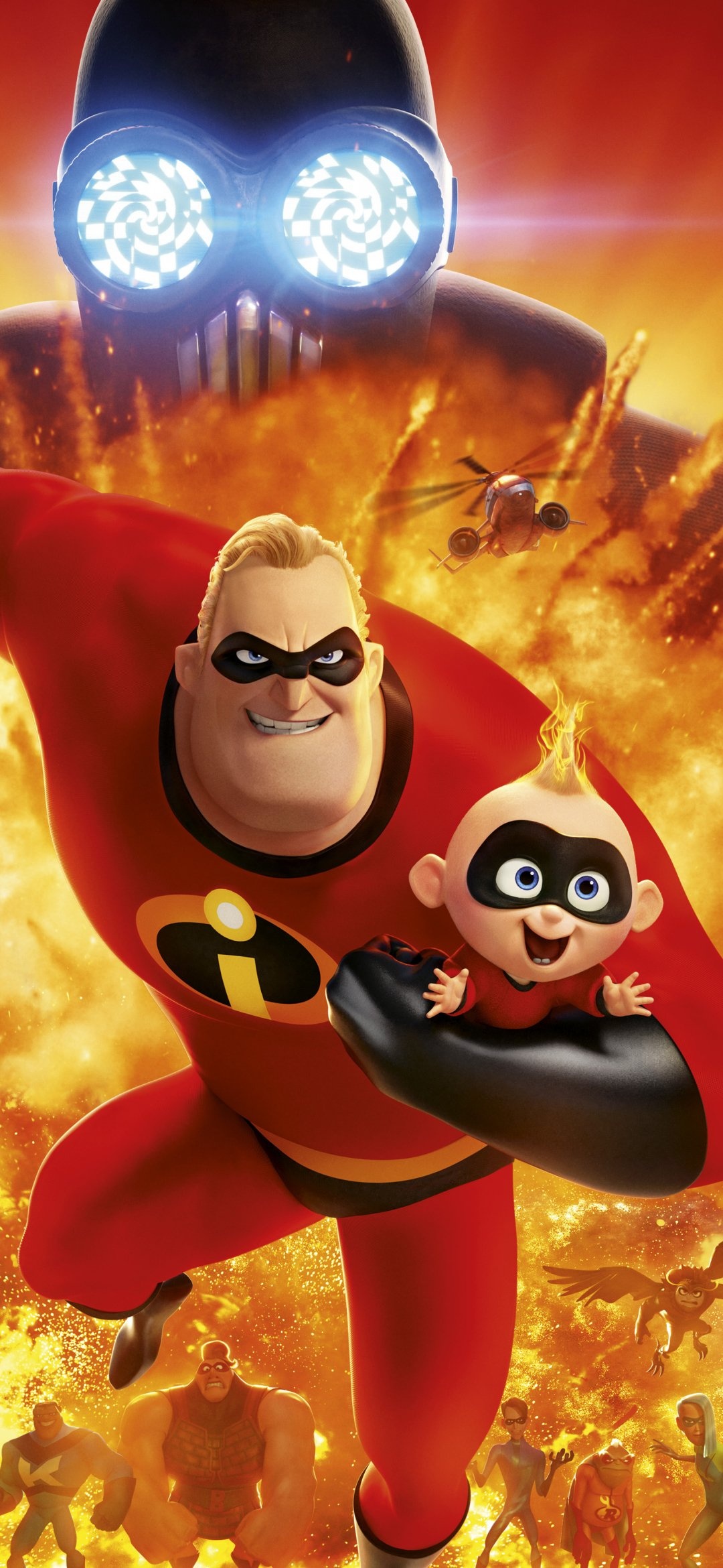 Incredibles 2, Captivating movie, Superhero family, Animated adventure, 1080x2340 HD Phone