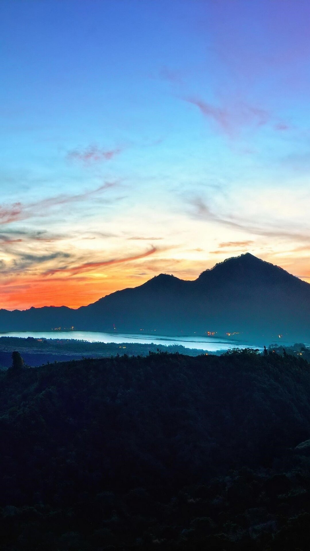 Bali sunrise, Majestic mountains, Sky's beauty, Captivating landscapes, 1080x1920 Full HD Phone