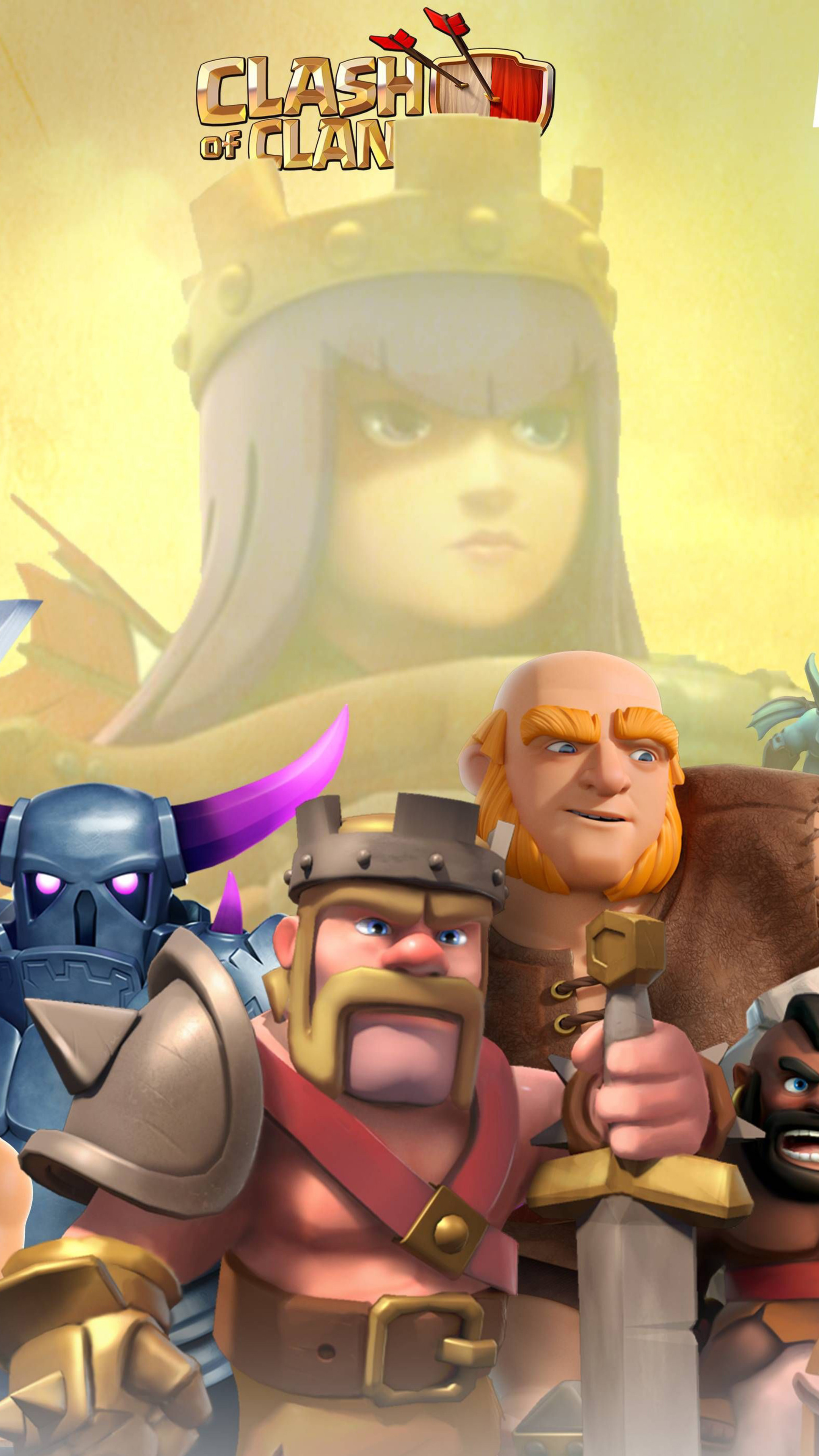Clash of Clans: An online multiplayer strategy game published by Supercell. 2160x3840 4K Wallpaper.