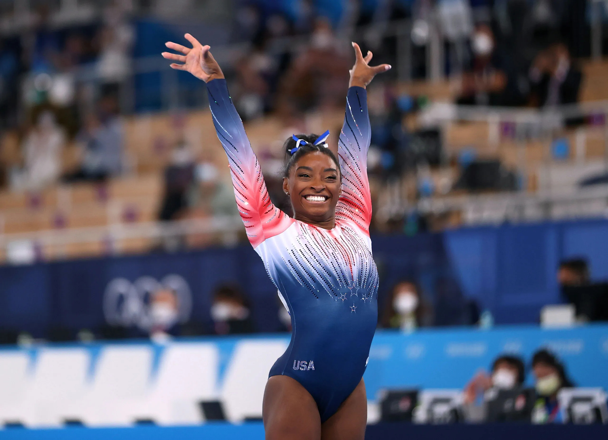 Floor (Gymnastics): Simone Biles, An American artistic gymnast, Tokyo 2020 Summer Olympics bronze medalist. 2560x1850 HD Background.