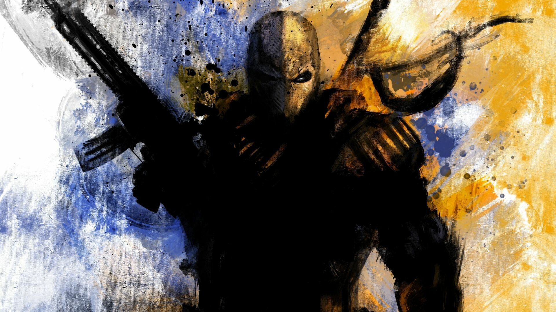 DC Villain: Deathstroke, A prominent enemy of several superhero teams. 1920x1080 Full HD Background.
