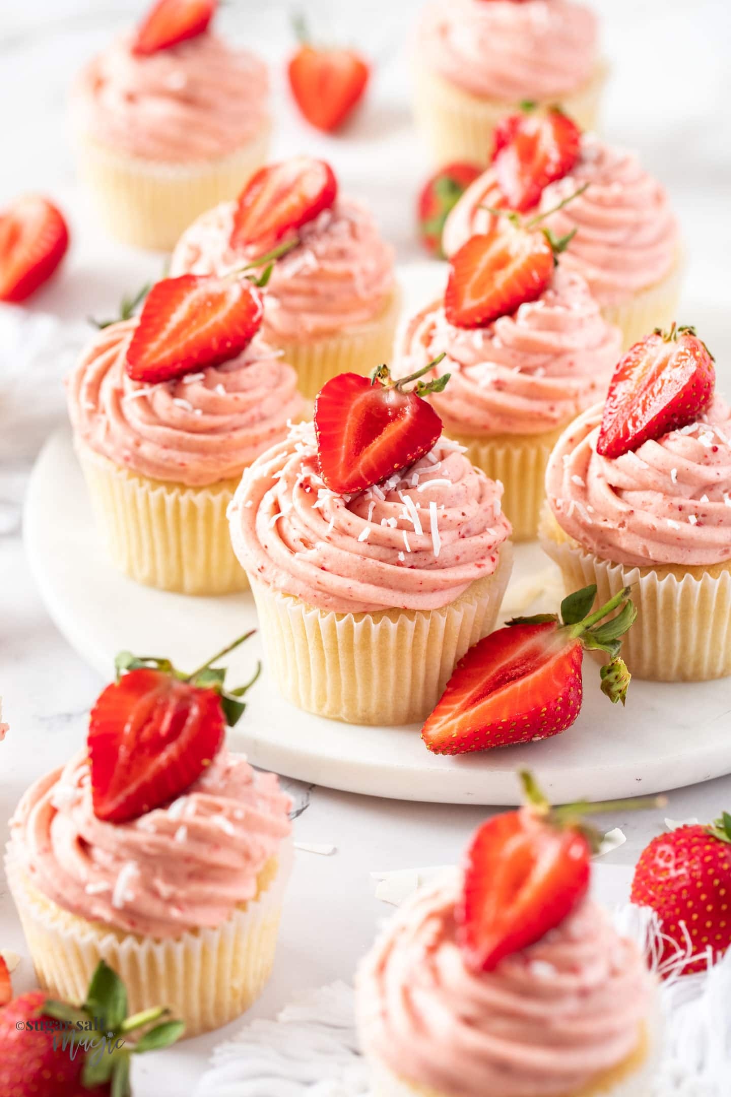 Coconut strawberry cheesecake cupcakes, Creamy and indulgent, Tropical twist, Sweet delight, 1440x2160 HD Phone