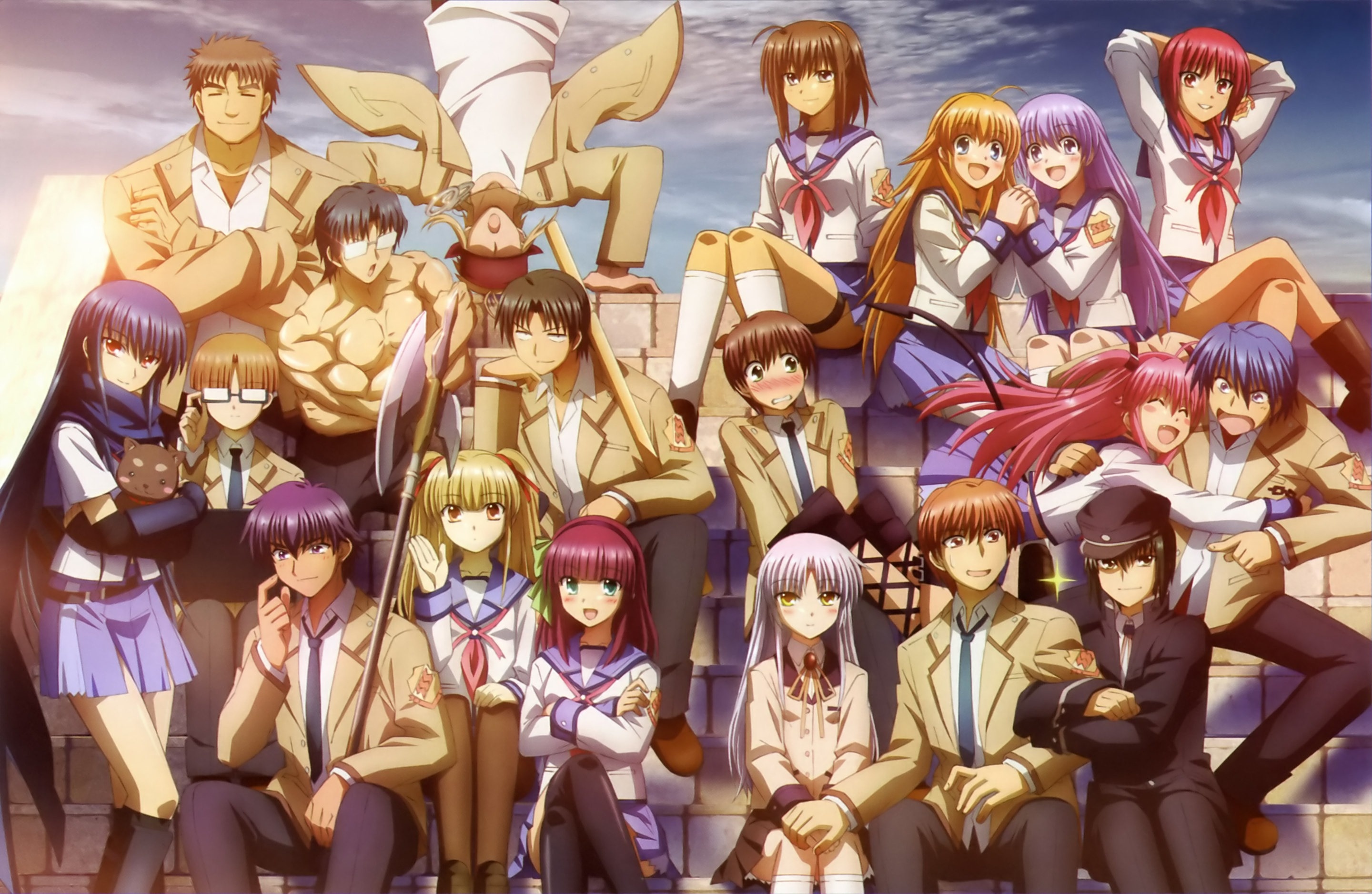 Angel Beats! (Anime): The story takes place in the afterlife, All main characters. 2880x1880 HD Background.