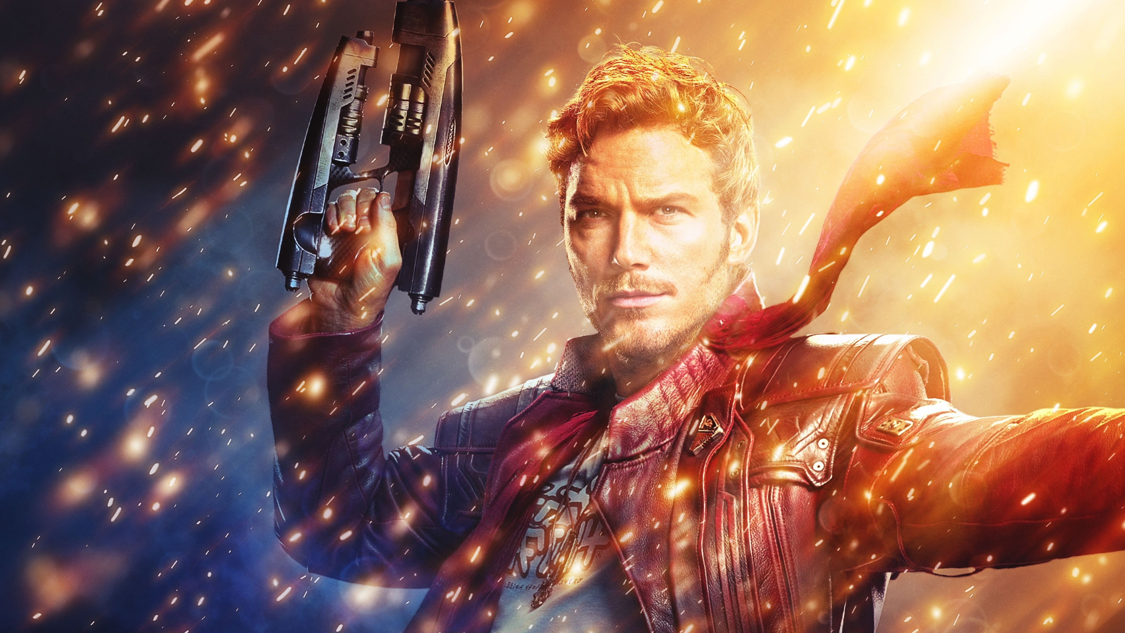 Chris Pratt: Peter Jason Quill, known by his alias Star-Lord. 3840x2160 4K Background.