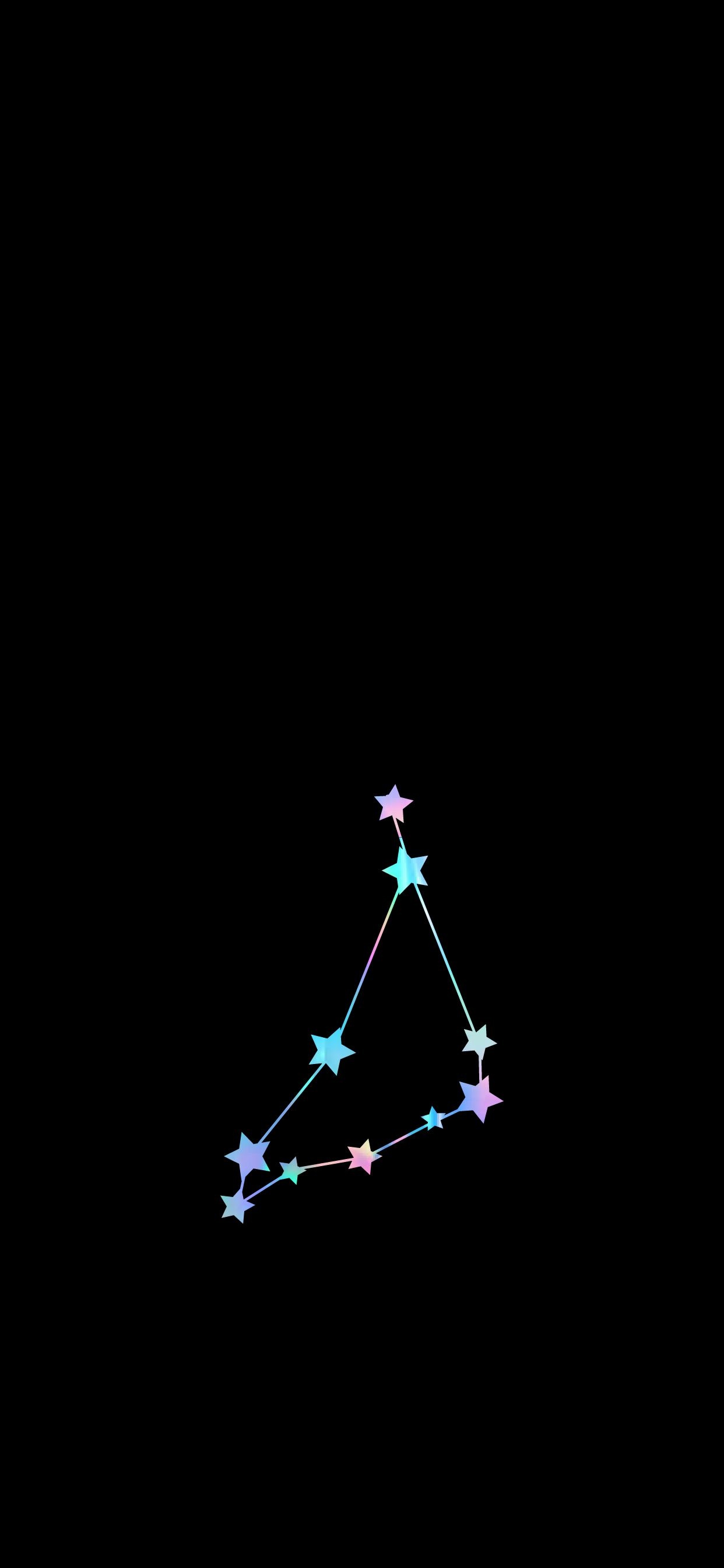 Capricorn Zodiac Sign, Iridescent stars, Holographic unicorn, 1250x2690 HD Handy