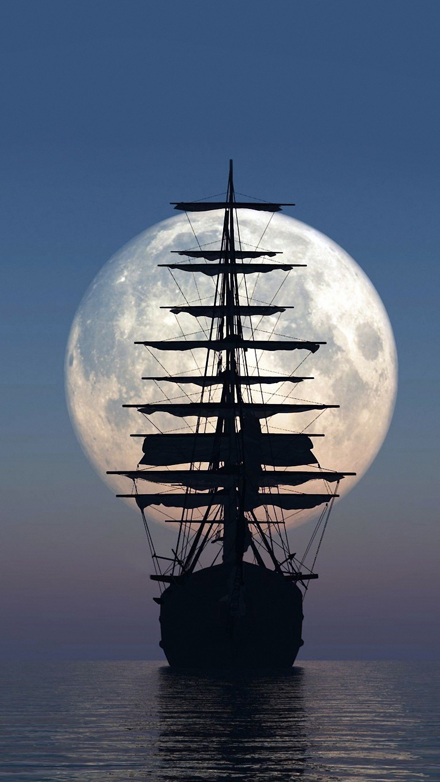 Ship: A sailboat square-rigged on all of three or more masts. 1440x2560 HD Wallpaper.