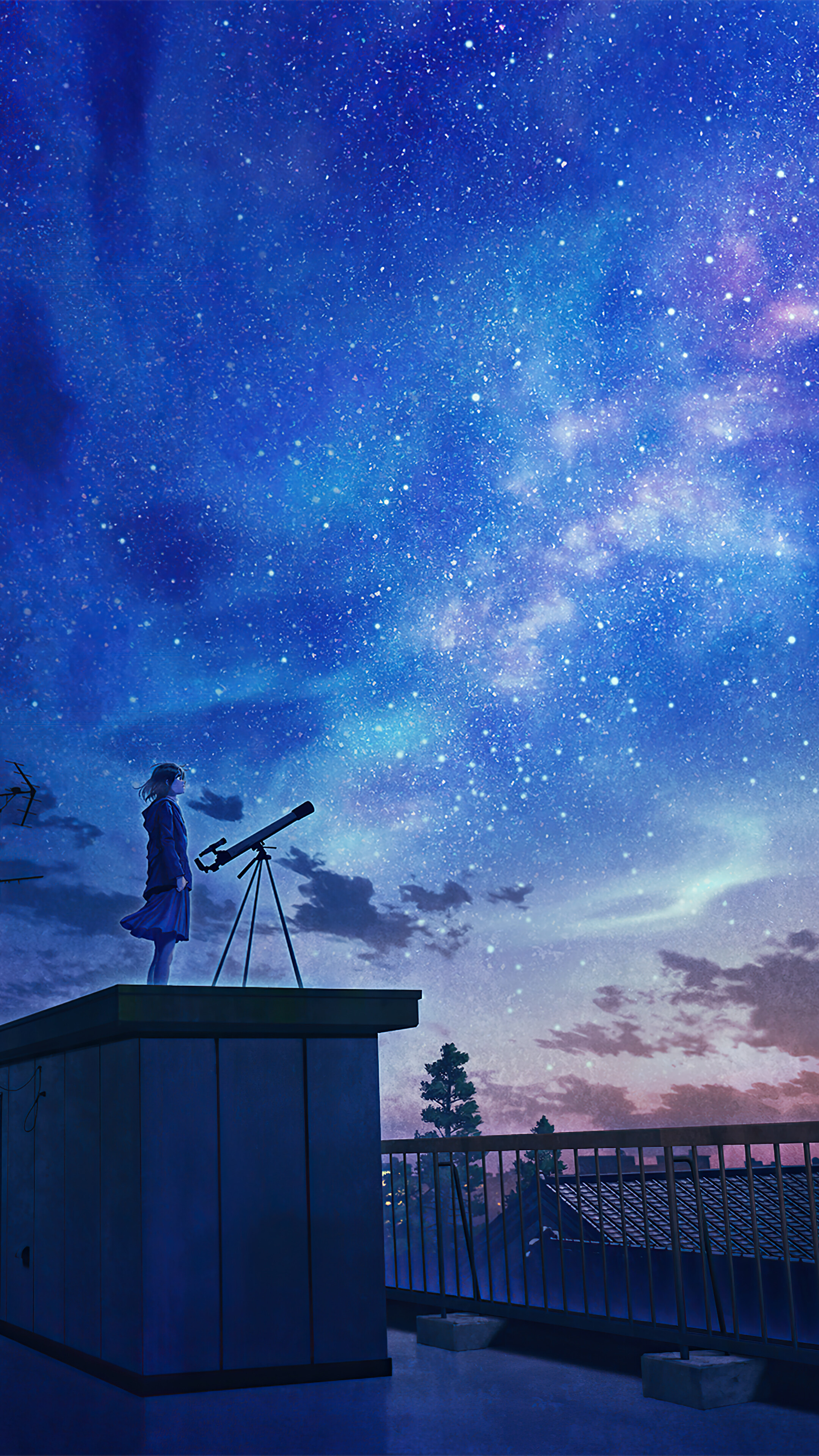 Night Sky, Anime night sky, Starry night art, Dreamy atmosphere, 2160x3840 4K Phone