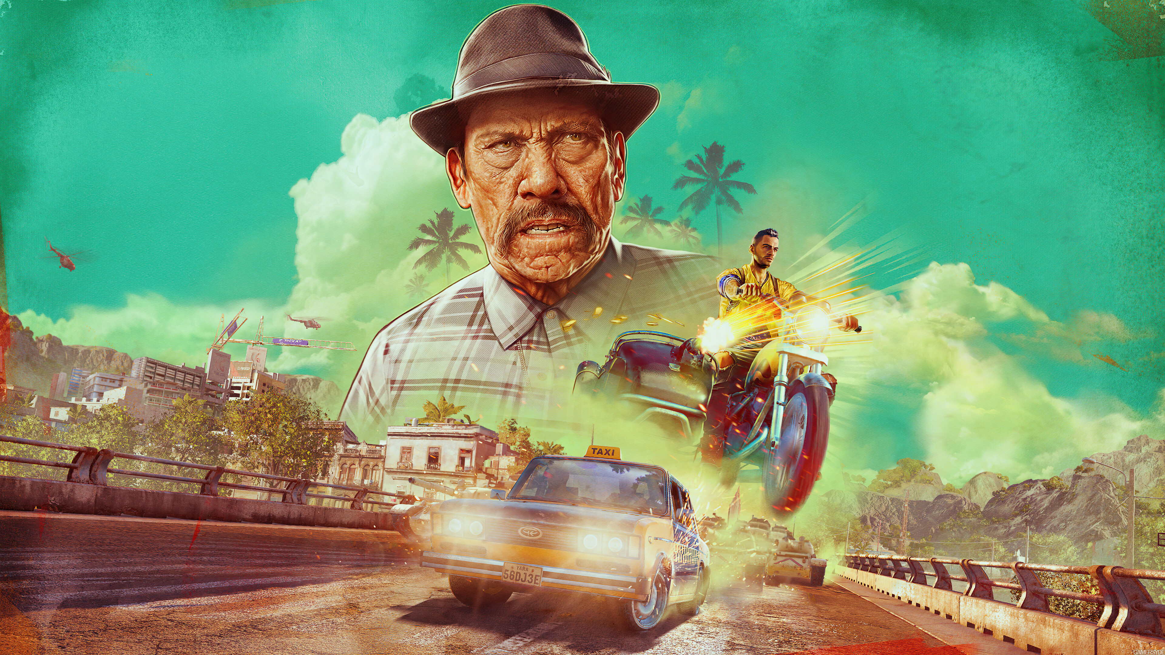 Danny Trejo: Far Cry 6, “Dani & Danny vs. Everyone” mission, Ubisoft, Game for PC and consoles. 3840x2160 4K Background.