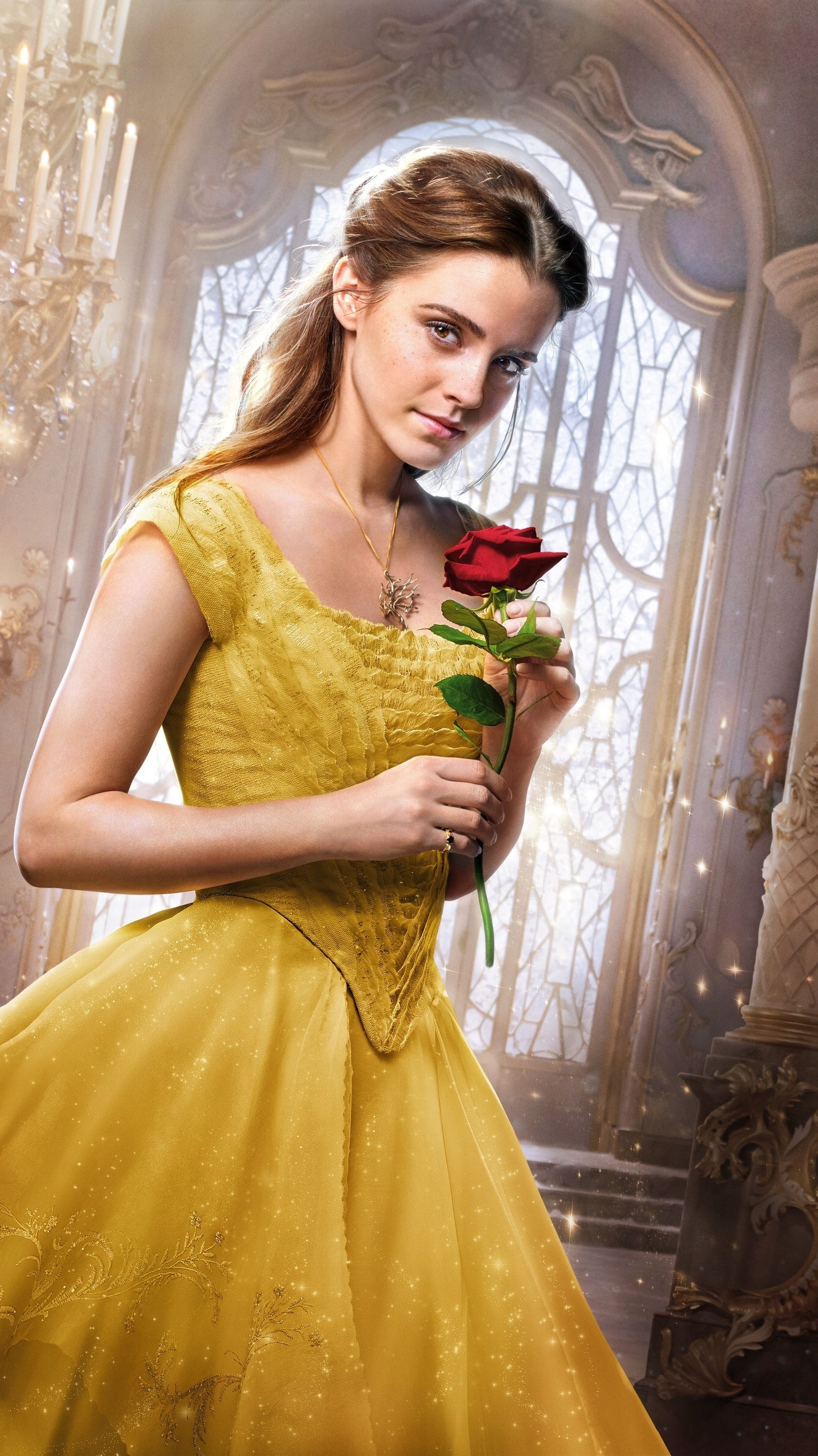 Beauty and the Beast movie, Phone wallpaper, Emma Watson, Belle, 1540x2740 HD Phone