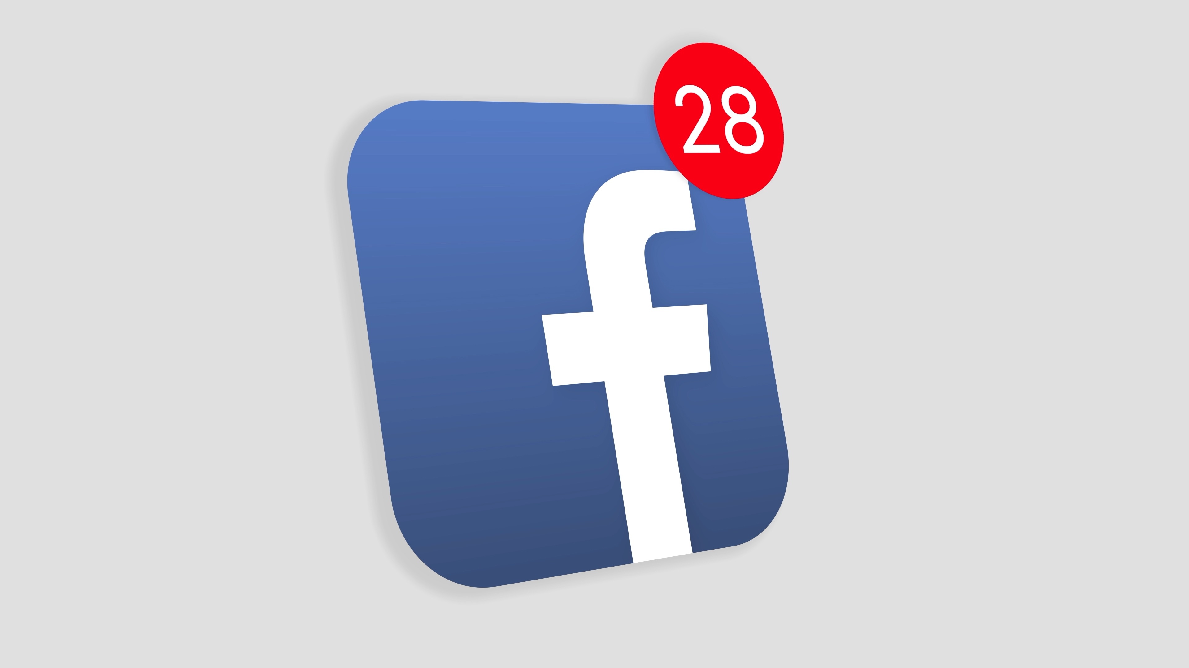 Facebook: Social media website logo app icon popup, Notification message. 3840x2160 4K Wallpaper.