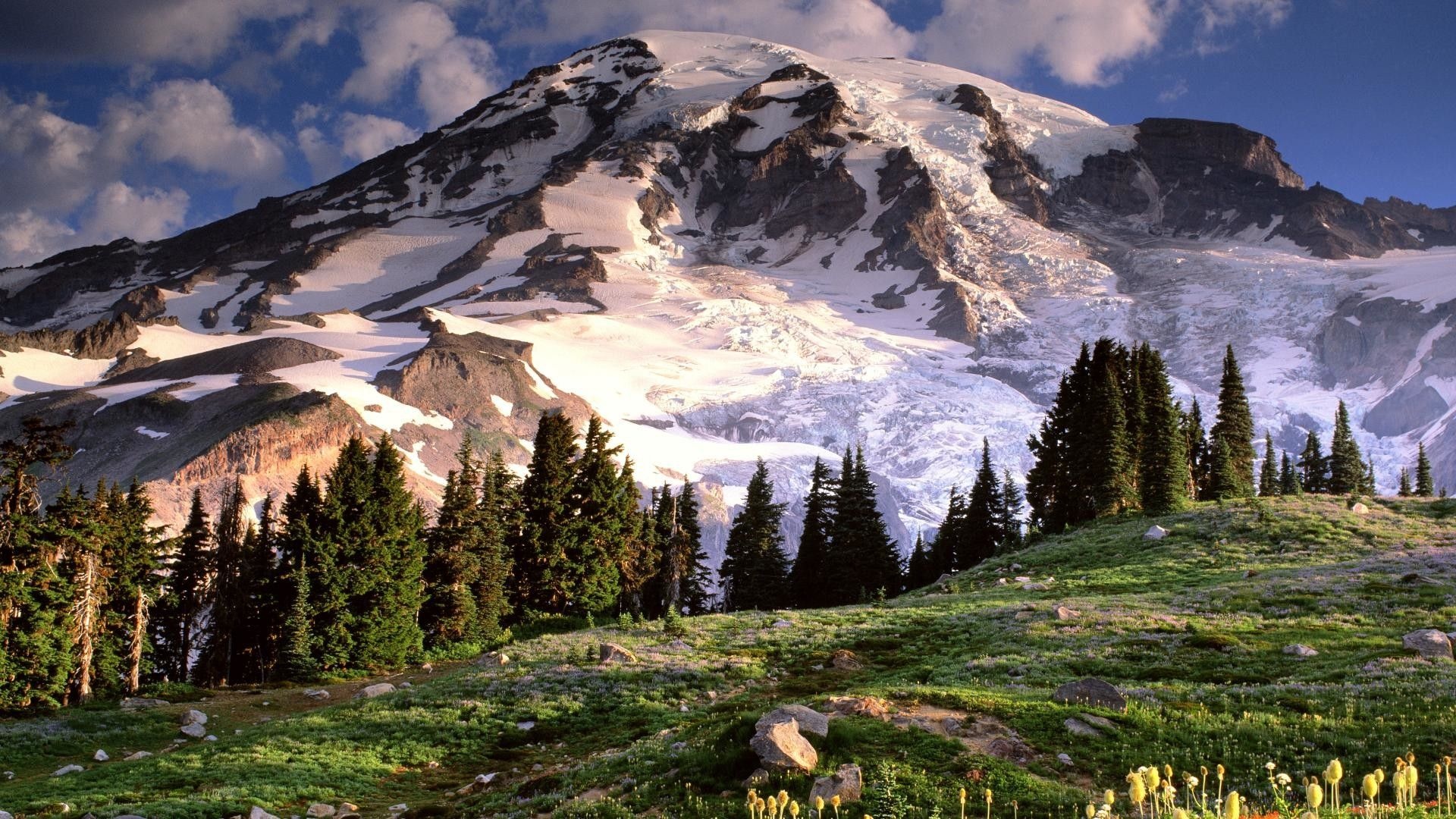 Mount Rainier National Park, Washington State, Snow Caps, Nature, 1920x1080 Full HD Desktop