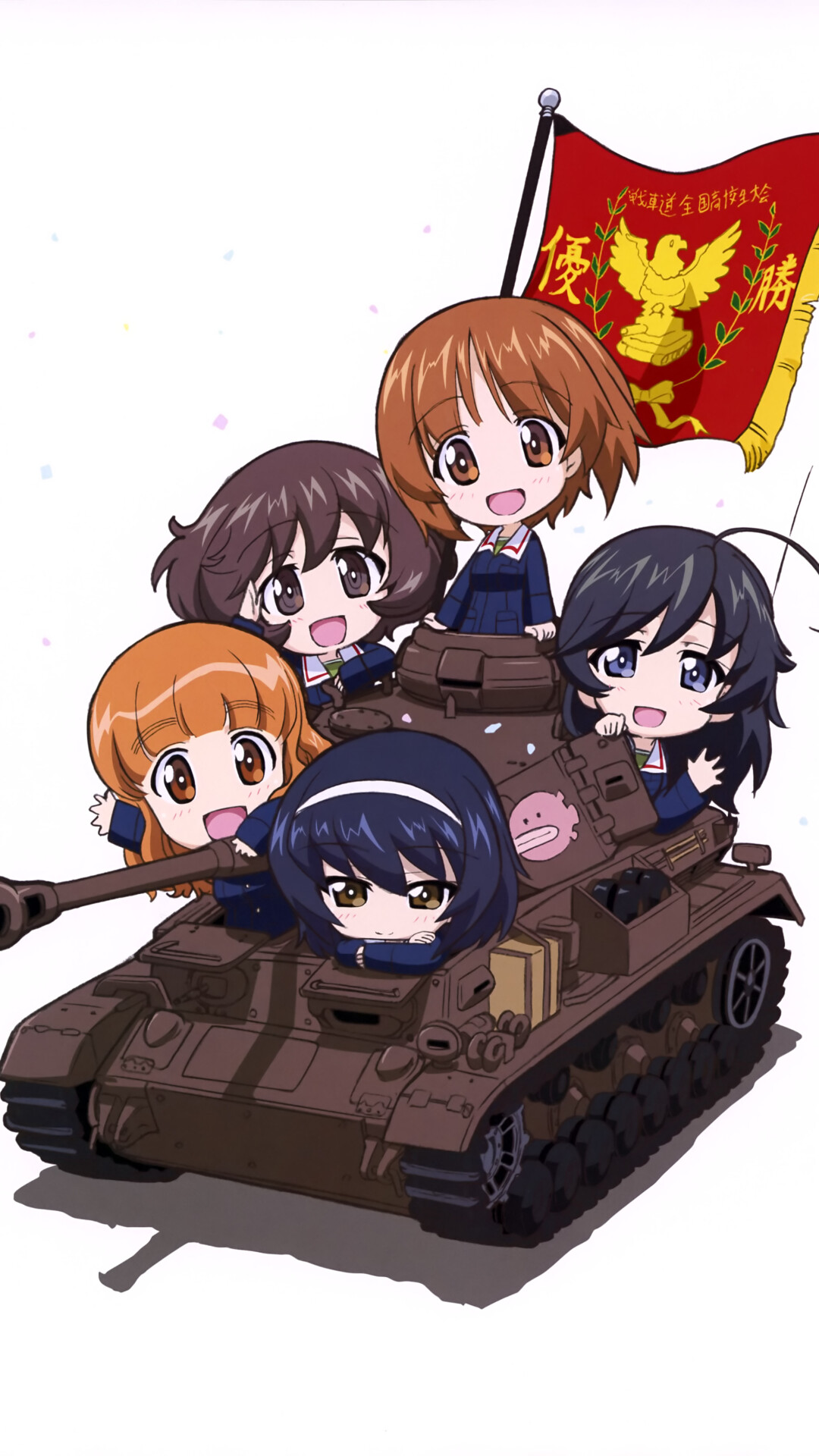 Girls und Panzer: The anime series, The girls of Ooarai Girls Academy, All kinds of WWII tanks. 1080x1920 Full HD Wallpaper.