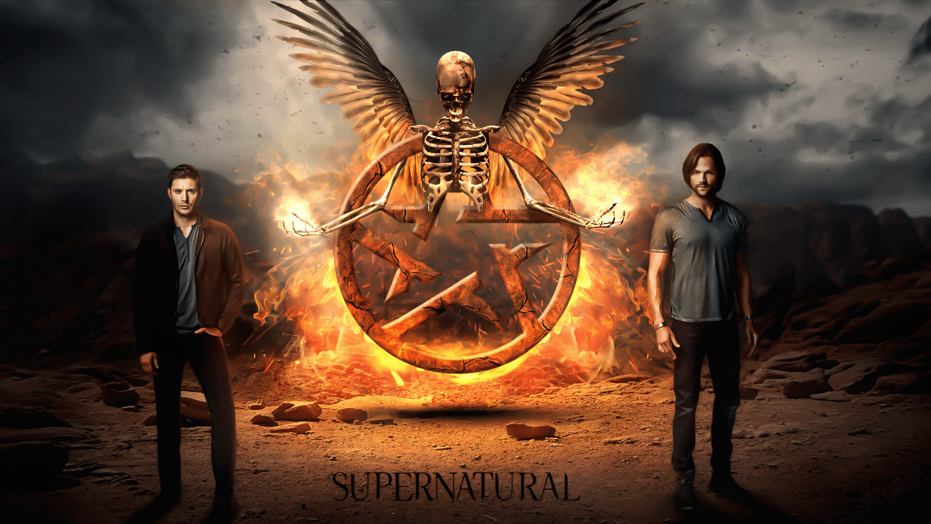 Supernatural: The CW's American fantasy television series, Monster hunters. 1920x1080 Full HD Background.
