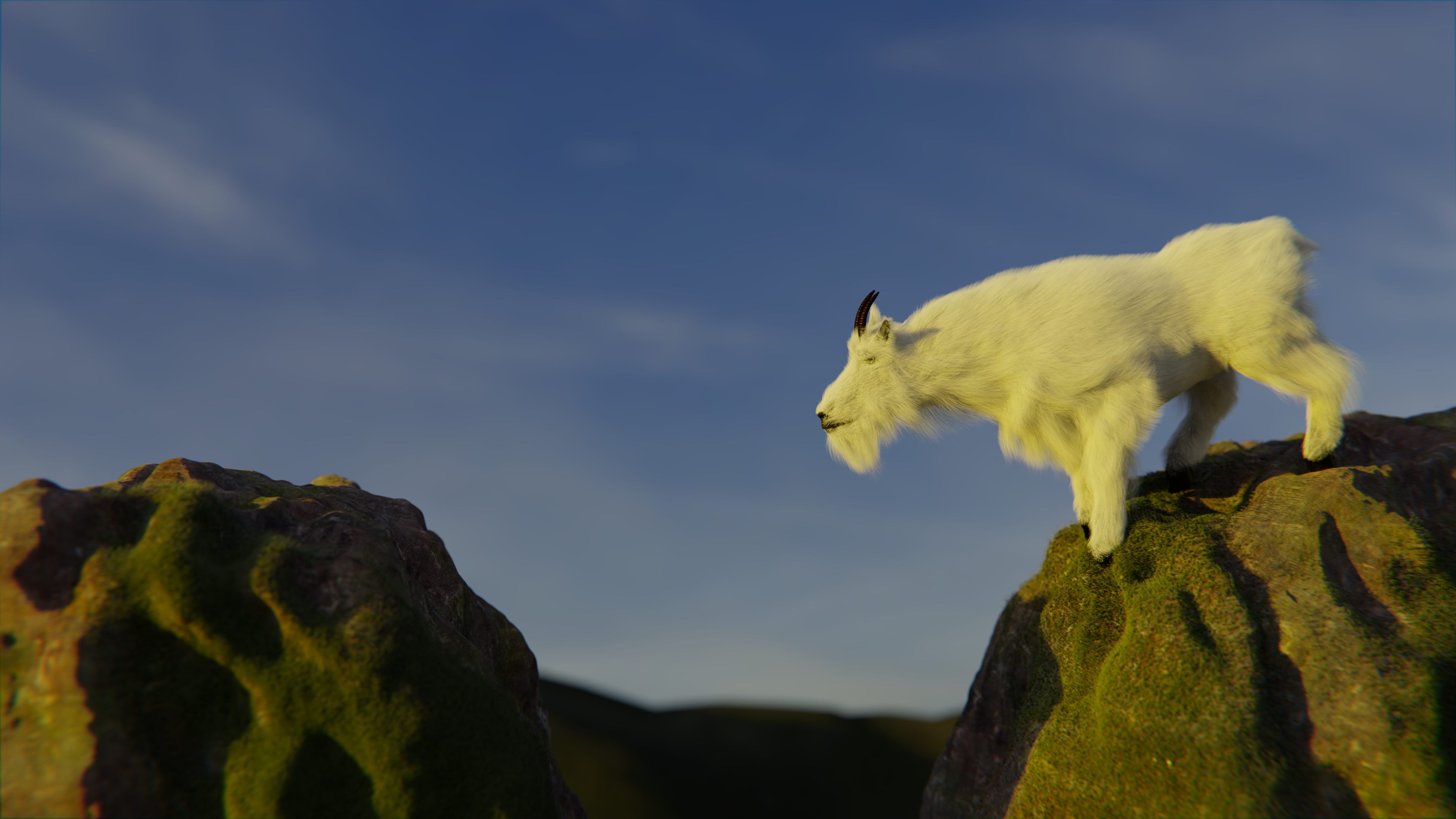 Mountain goat, Exciting project, Blender community, Artistic achievement, 3840x2160 4K Desktop