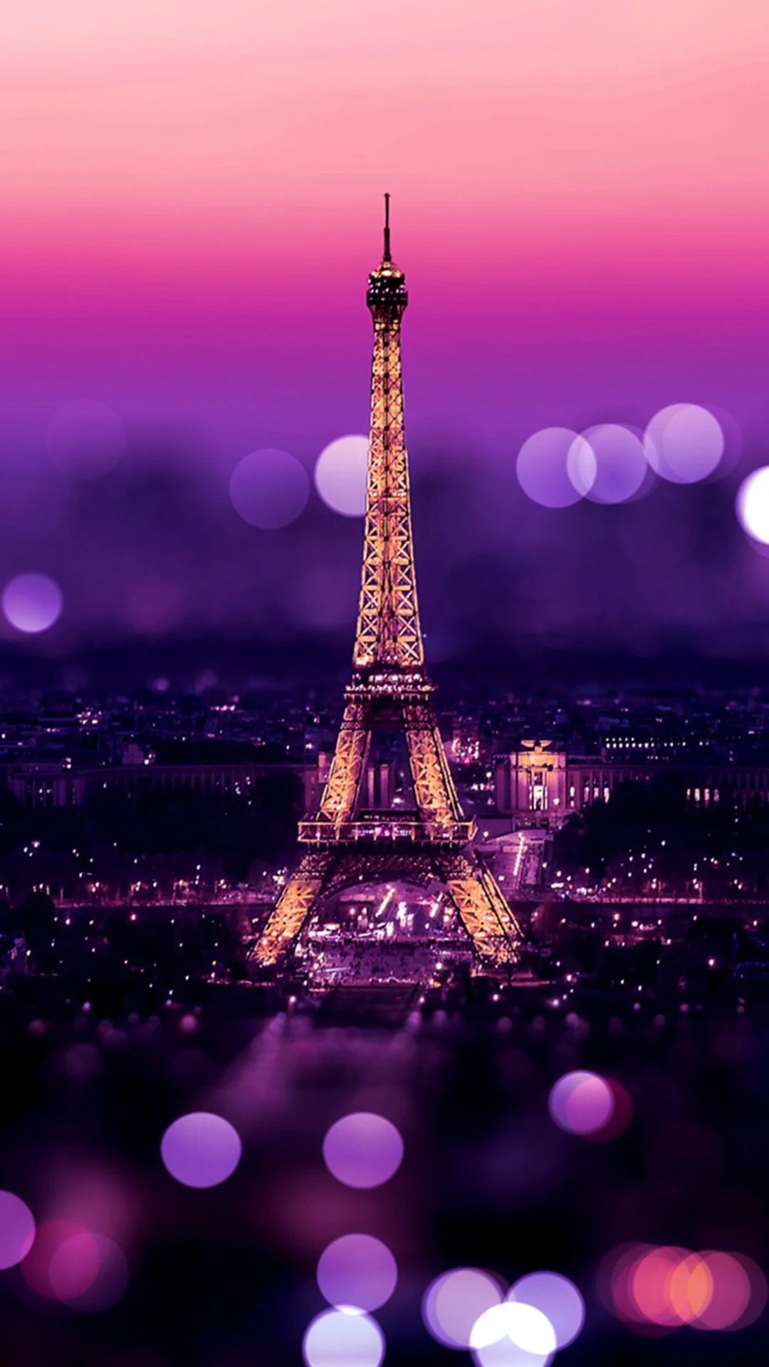 Paris: City of Light, Atmosphere, Nightscape. 1080x1920 Full HD Background.