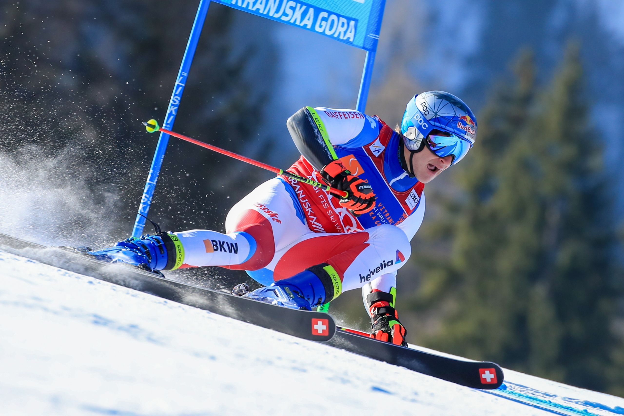 Alpine Skiing: Marco Odermatt, Passing the distance on a specially prepared snow track, Stefan Brennsteiner. 2560x1710 HD Wallpaper.