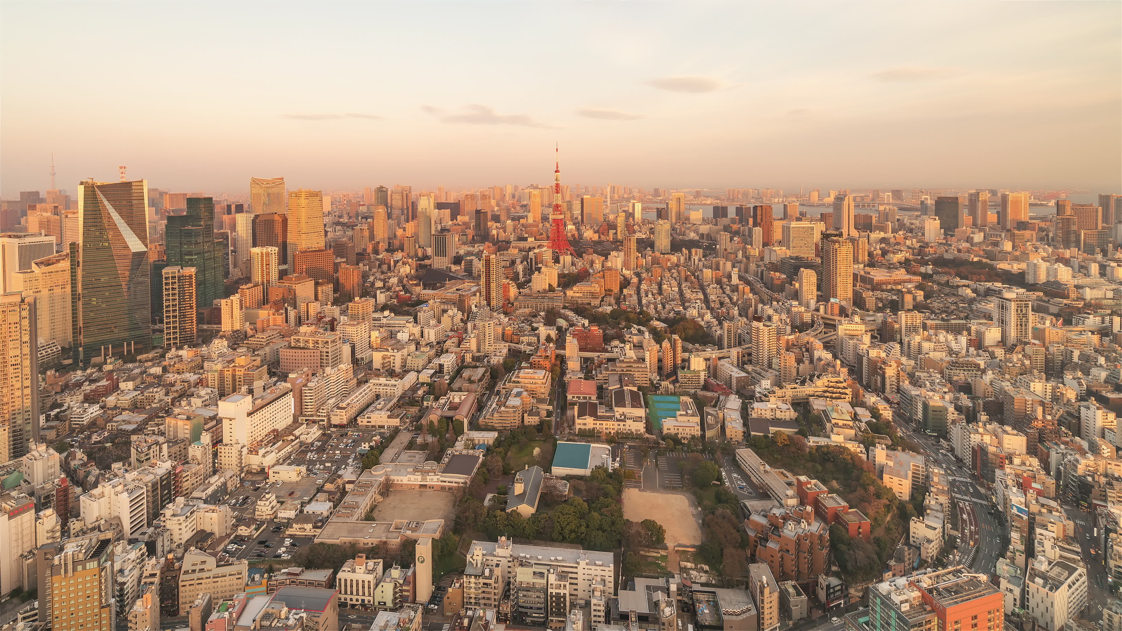 Japan Skyline, Tokyo nights, Wide-angle view, Mori museums, 3840x2160 4K Desktop