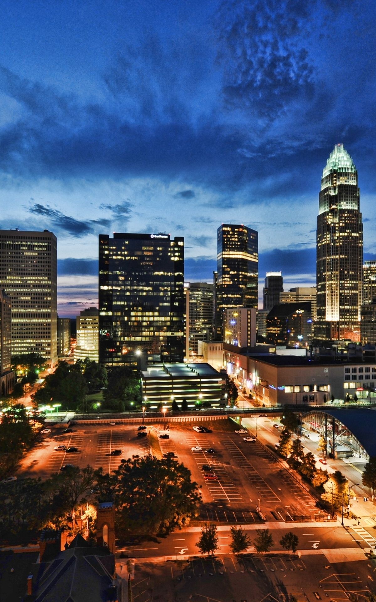 Charlotte NC Skyline, iPhone wallpapers, Cityscape views, Mobile backgrounds, 1200x1920 HD Phone