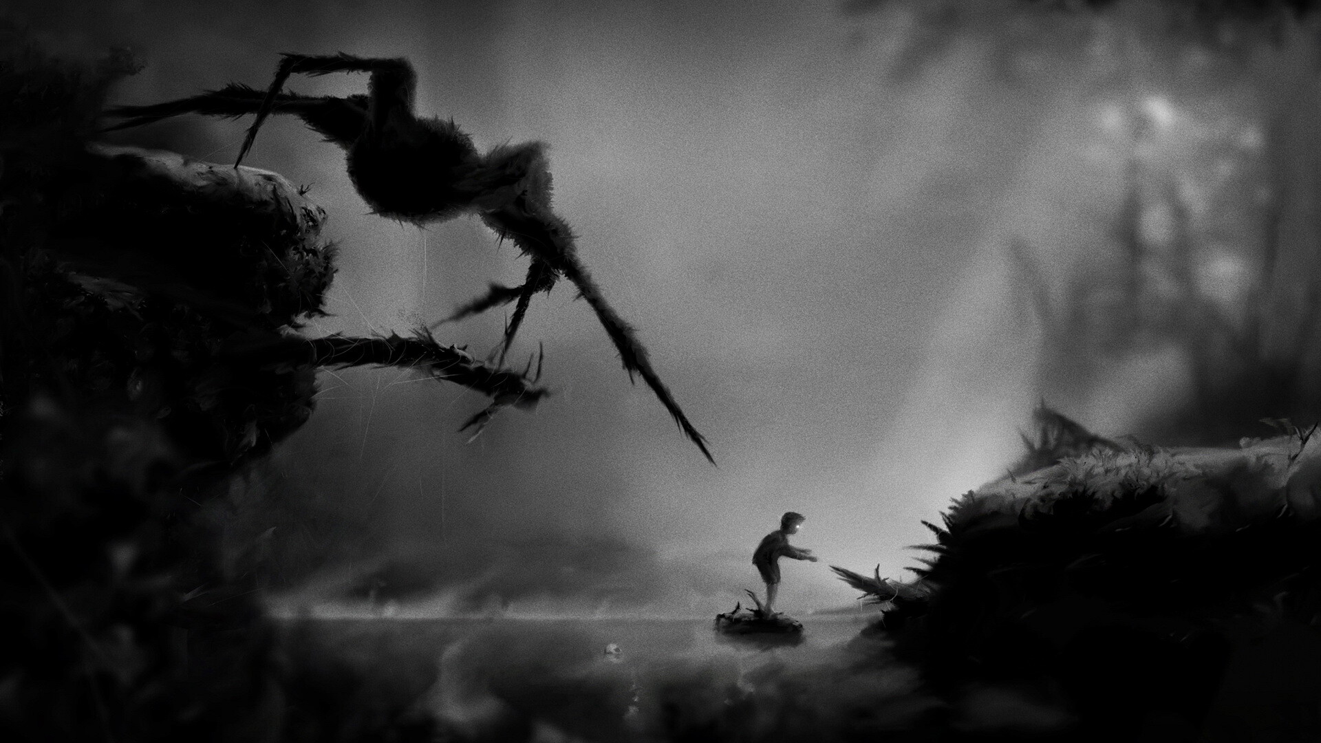 Limbo: Some traps can be avoided and used later in the game, Playdead. 1920x1080 Full HD Wallpaper.