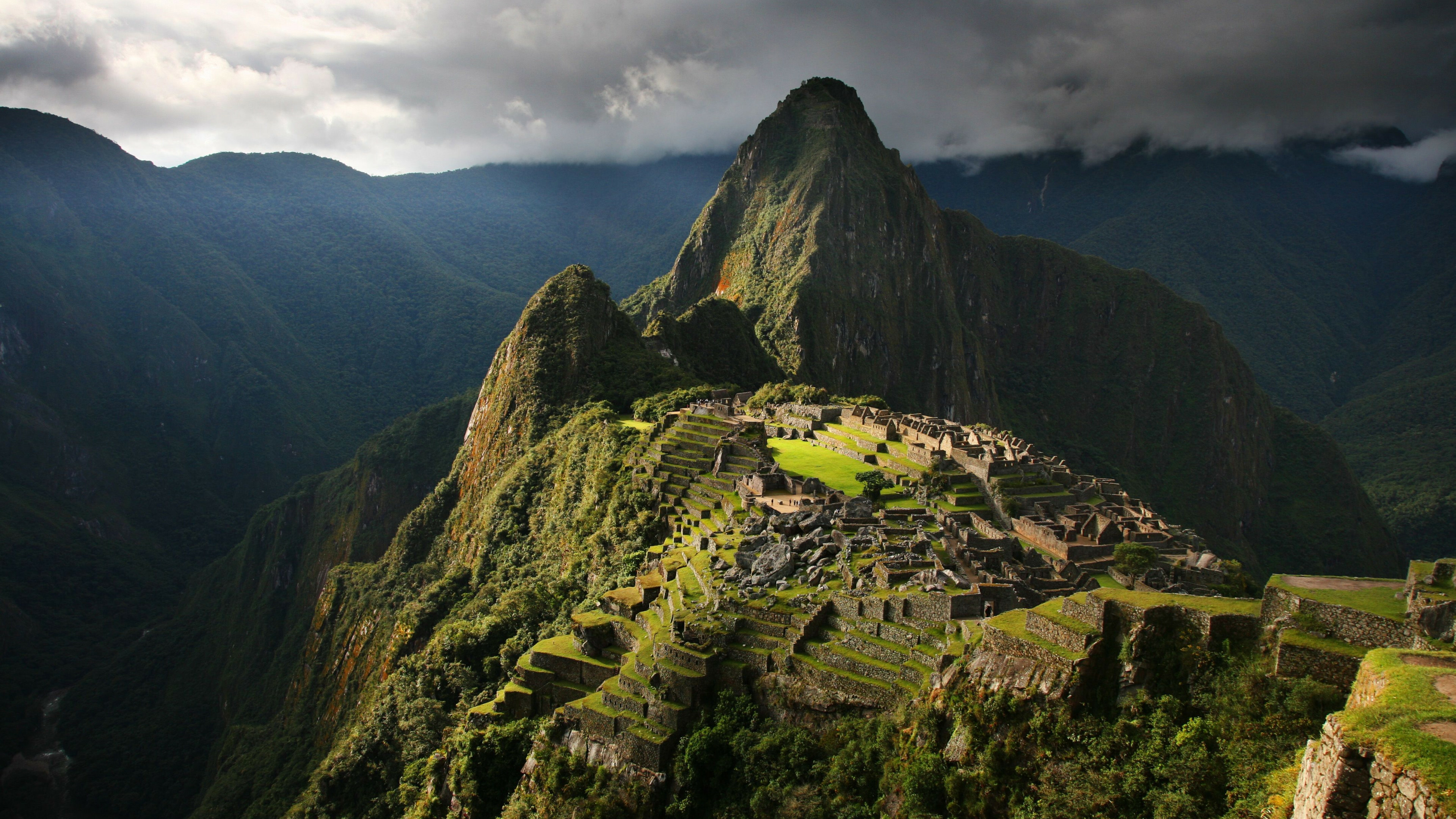 Machu Picchu: Green mountain peak, Protected area. 3840x2160 4K Wallpaper.