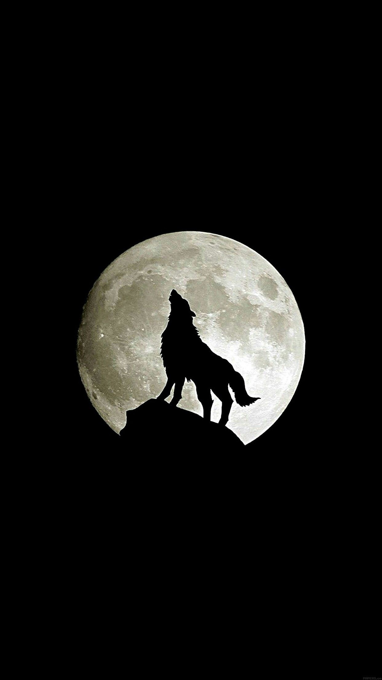 Howling wolf, Silhouette art, Striking wallpaper, Positive vibes, 1250x2210 HD Phone