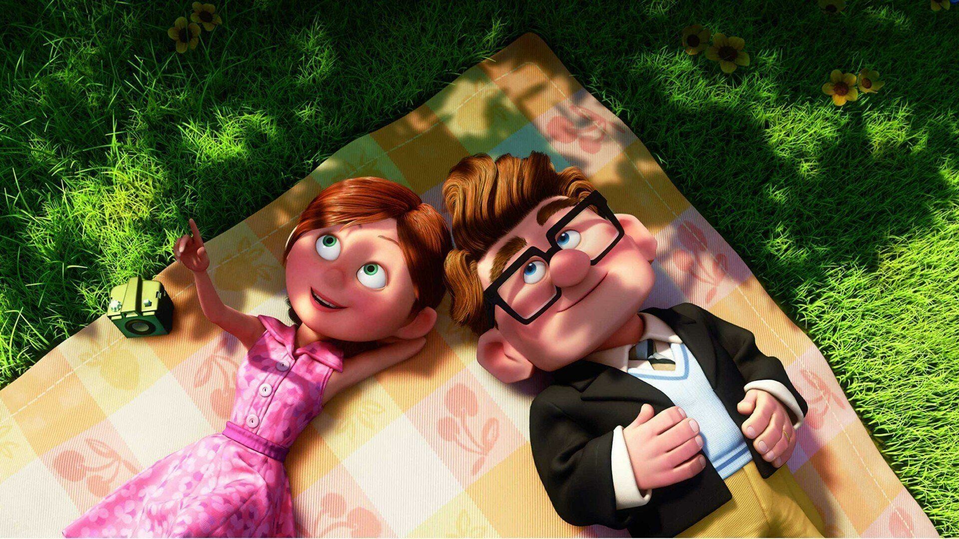Up (Cartoon): Carl and Ellie, Fictional characters, Pixar Animation Studios. 1920x1080 Full HD Wallpaper.