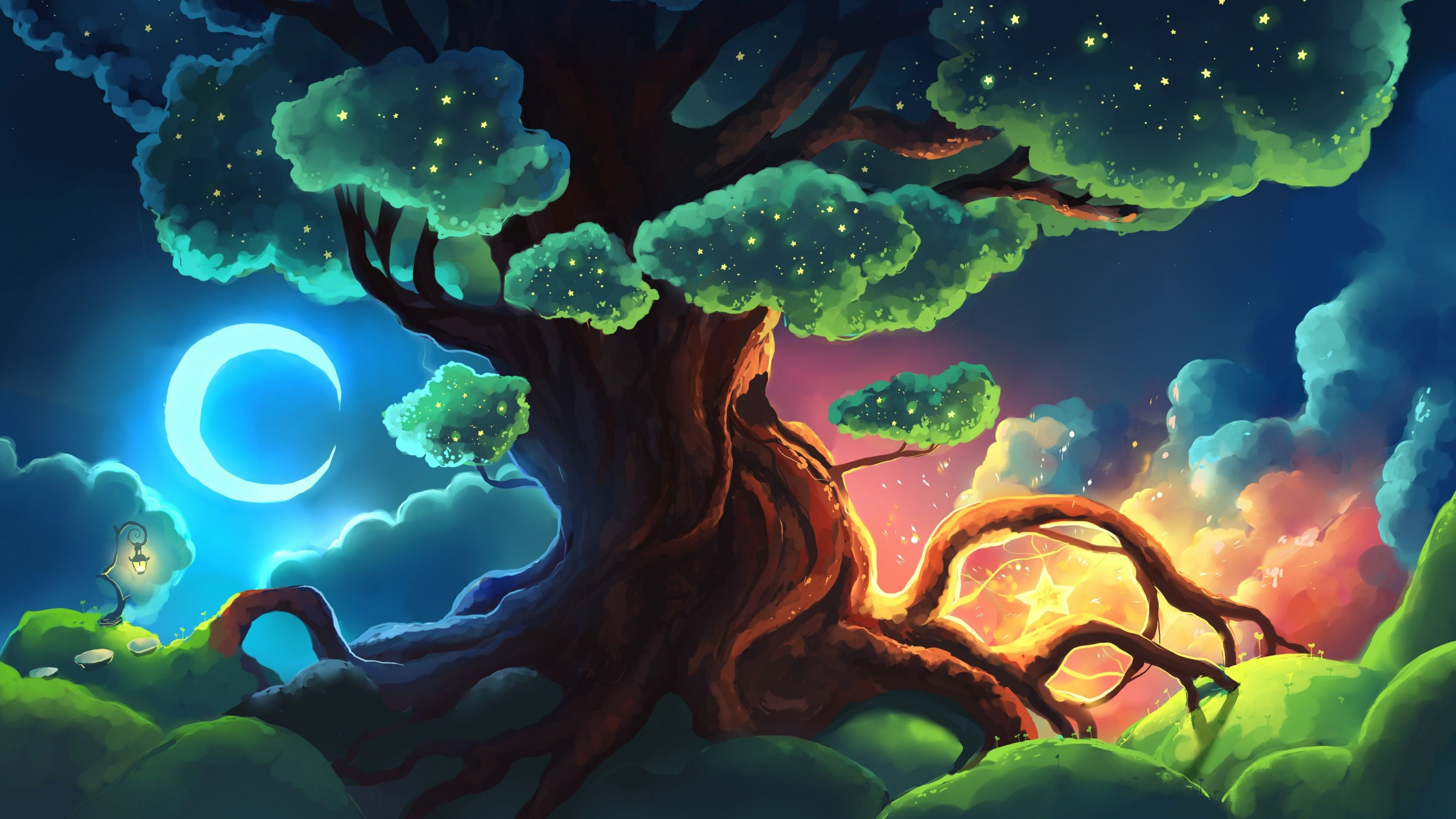 Fantasy Art, Fantasy tree, 3840x2160 4K Desktop
