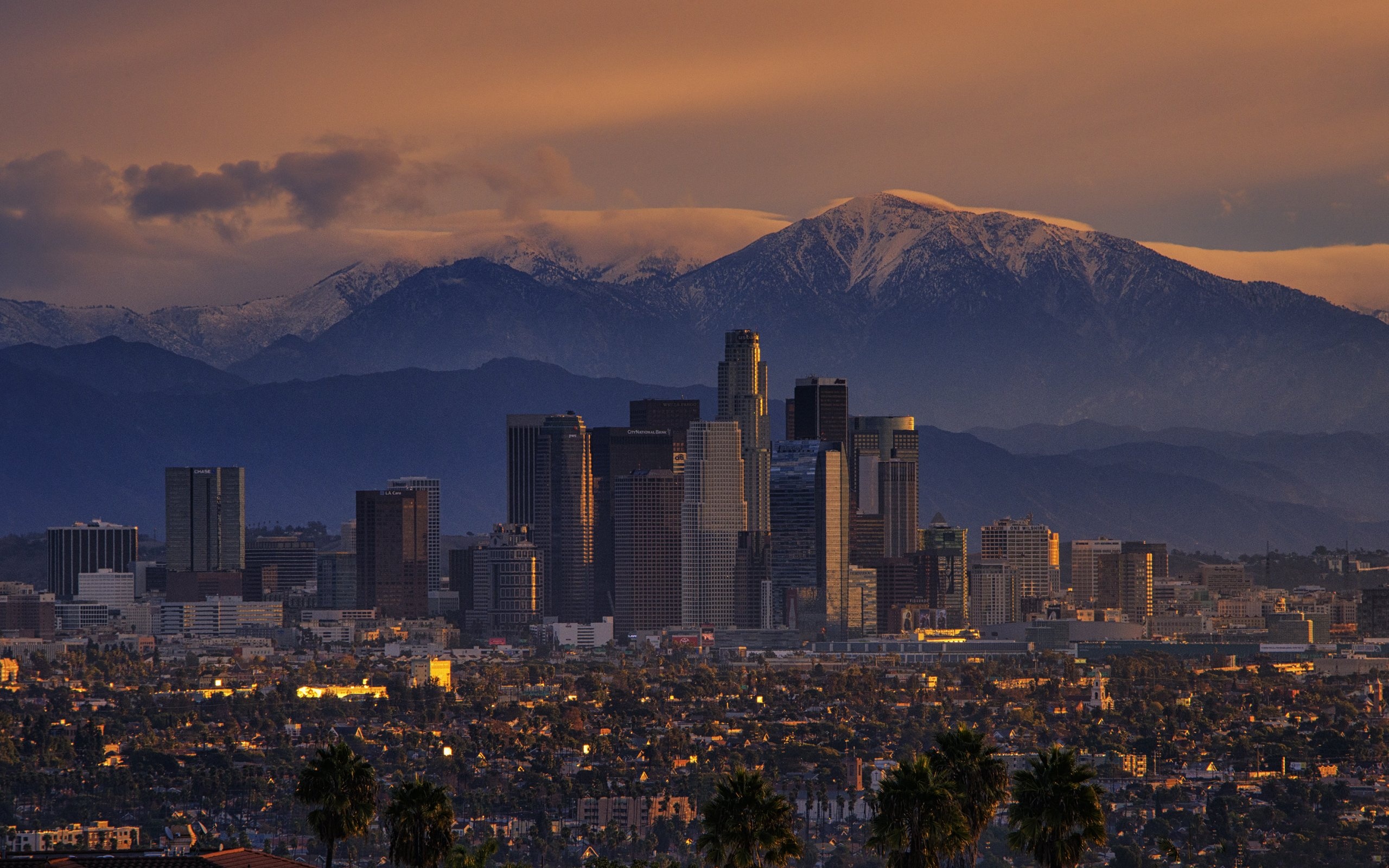 Los Angeles skyline, Travel destination, HD wallpapers, Urban charm, 2560x1600 HD Desktop