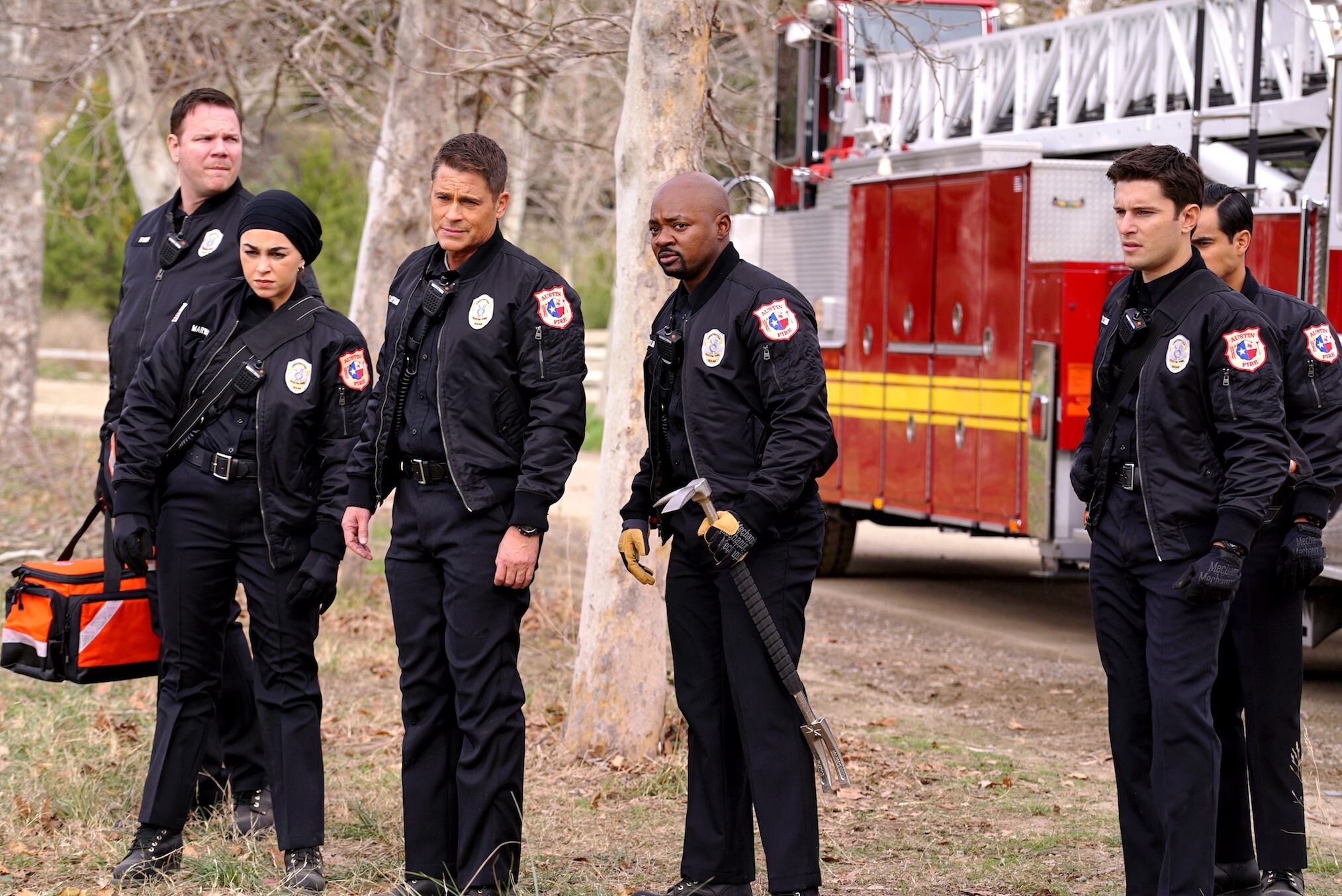 9-1-1: Lone Star (TV Series): Fire Department Task Force, Paramedic, Captain Owen And His Crew, Showrunner, Crossover. 2030x1360 HD Wallpaper.