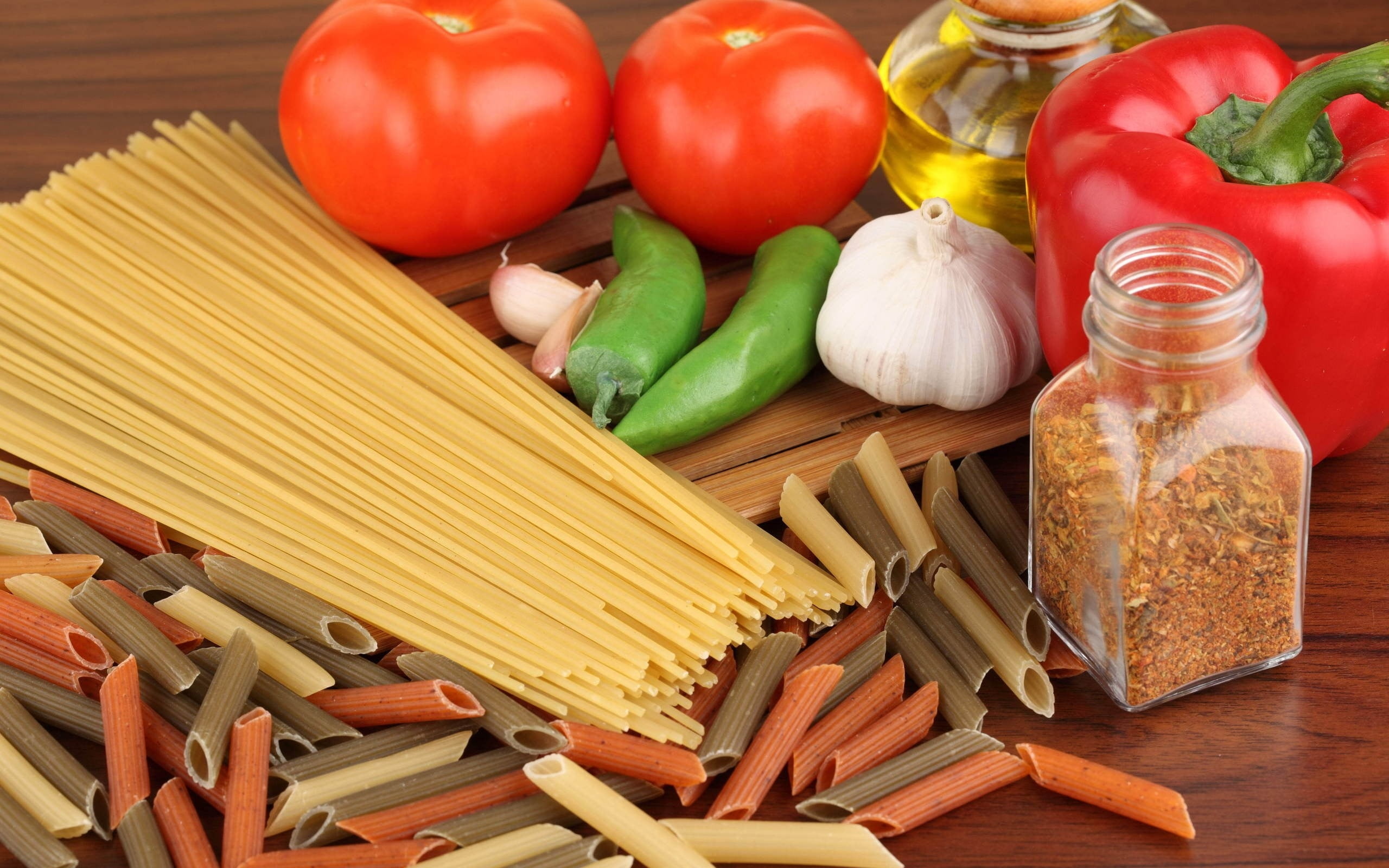 Food seasoning, Pasta with tomatoes, Tasty seasoning, Italian cuisine, 2560x1600 HD Desktop