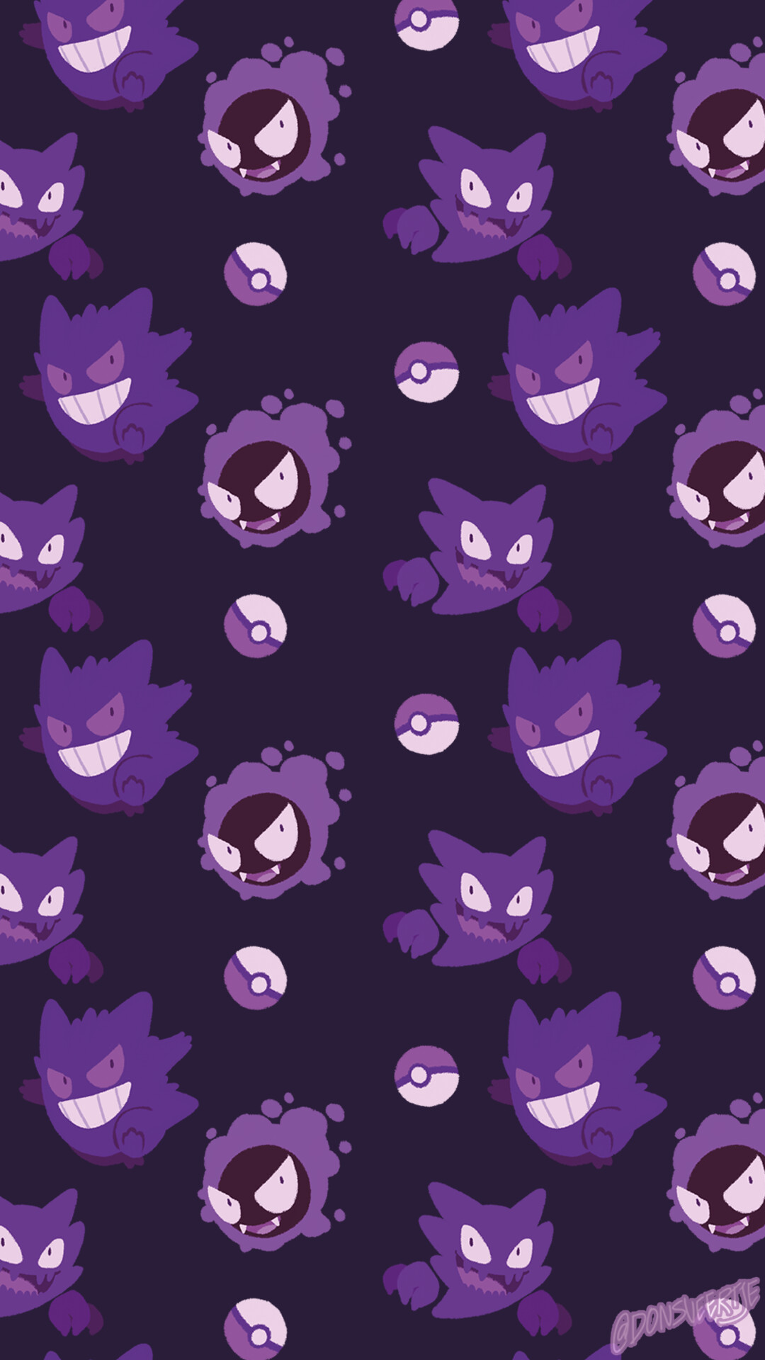 Ghost Pokemon: Gengar, A very mischievous, and at times, malicious species, The master of stealth. 1080x1920 Full HD Wallpaper.