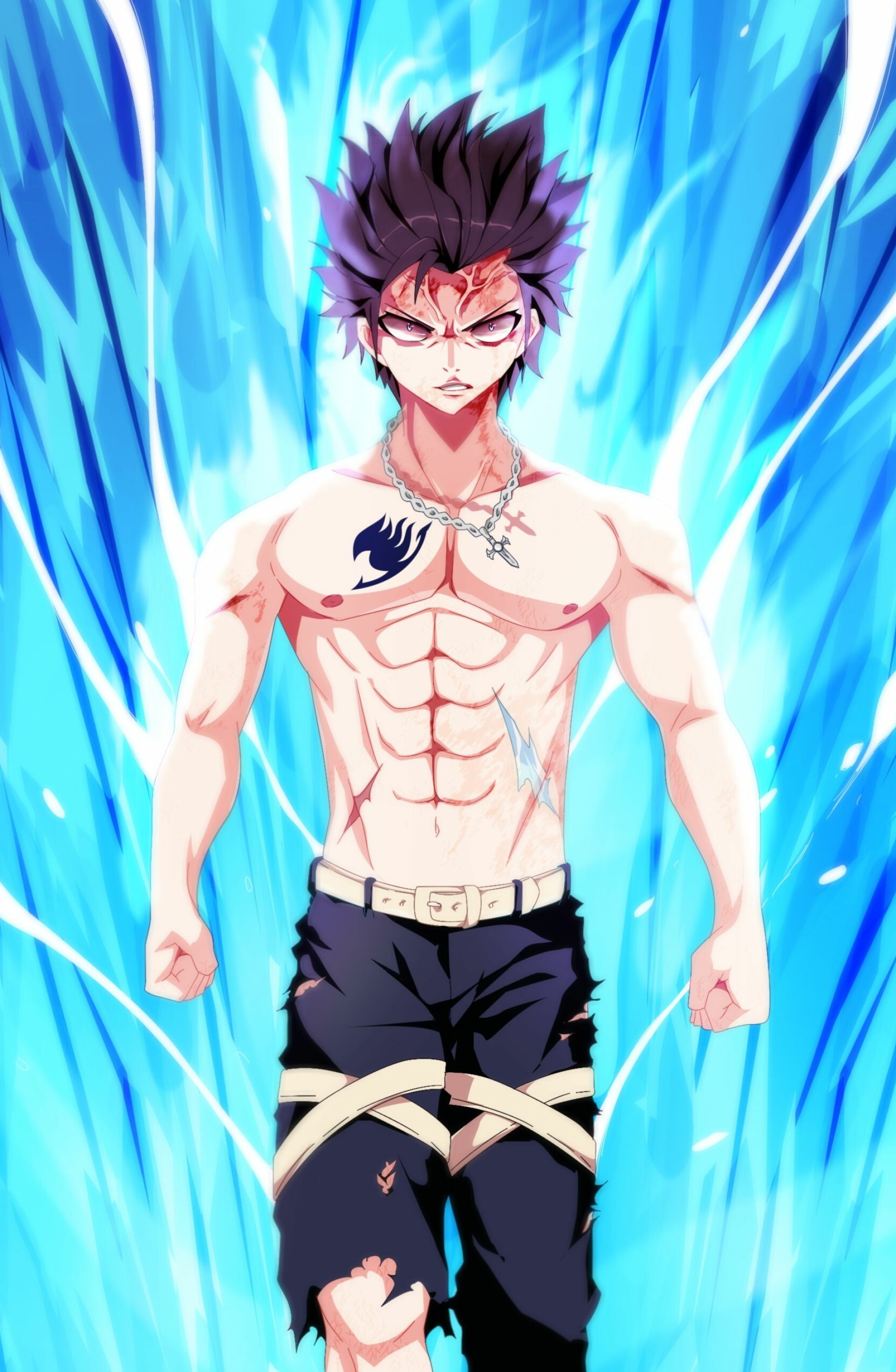 Fairy Tail: Gray Fullbuster, tutored by Ur to use Ice Make, Anime. 1860x2850 HD Wallpaper.