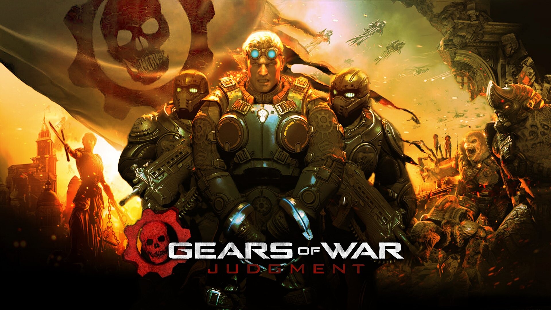 Gears of War: Judgment, Intense battle sequences, Futuristic warfare, Epic storytelling, 1920x1080 Full HD Desktop
