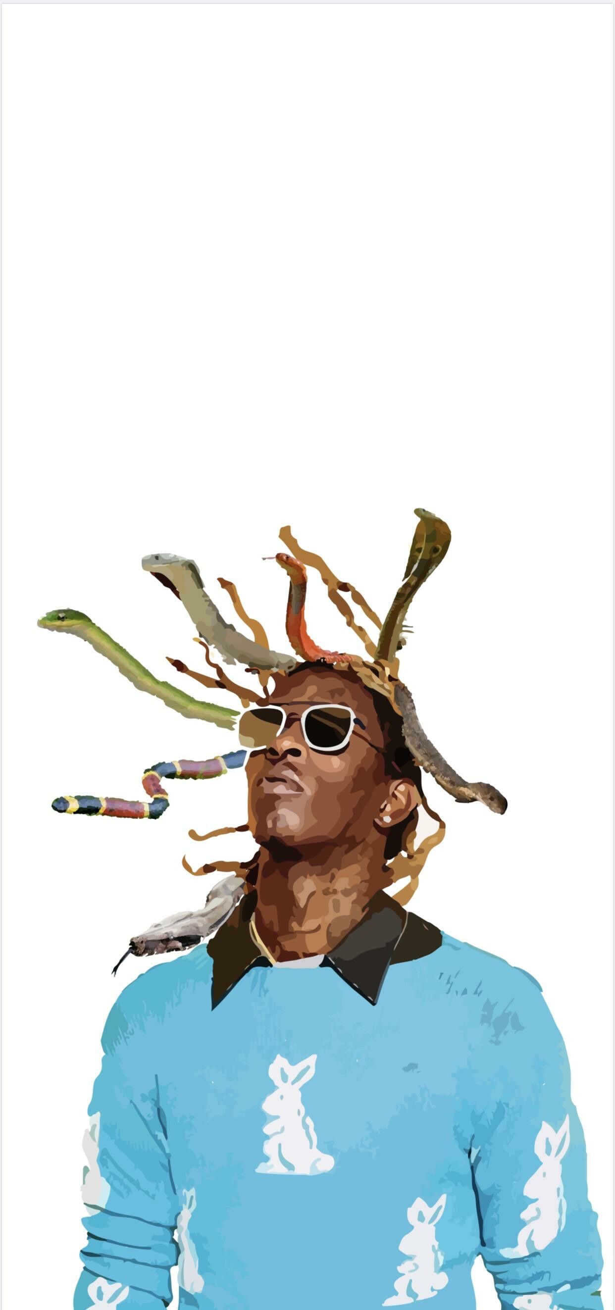 Young Thug: Fan art, YSL Records founder, Singer. 1250x2650 HD Background.