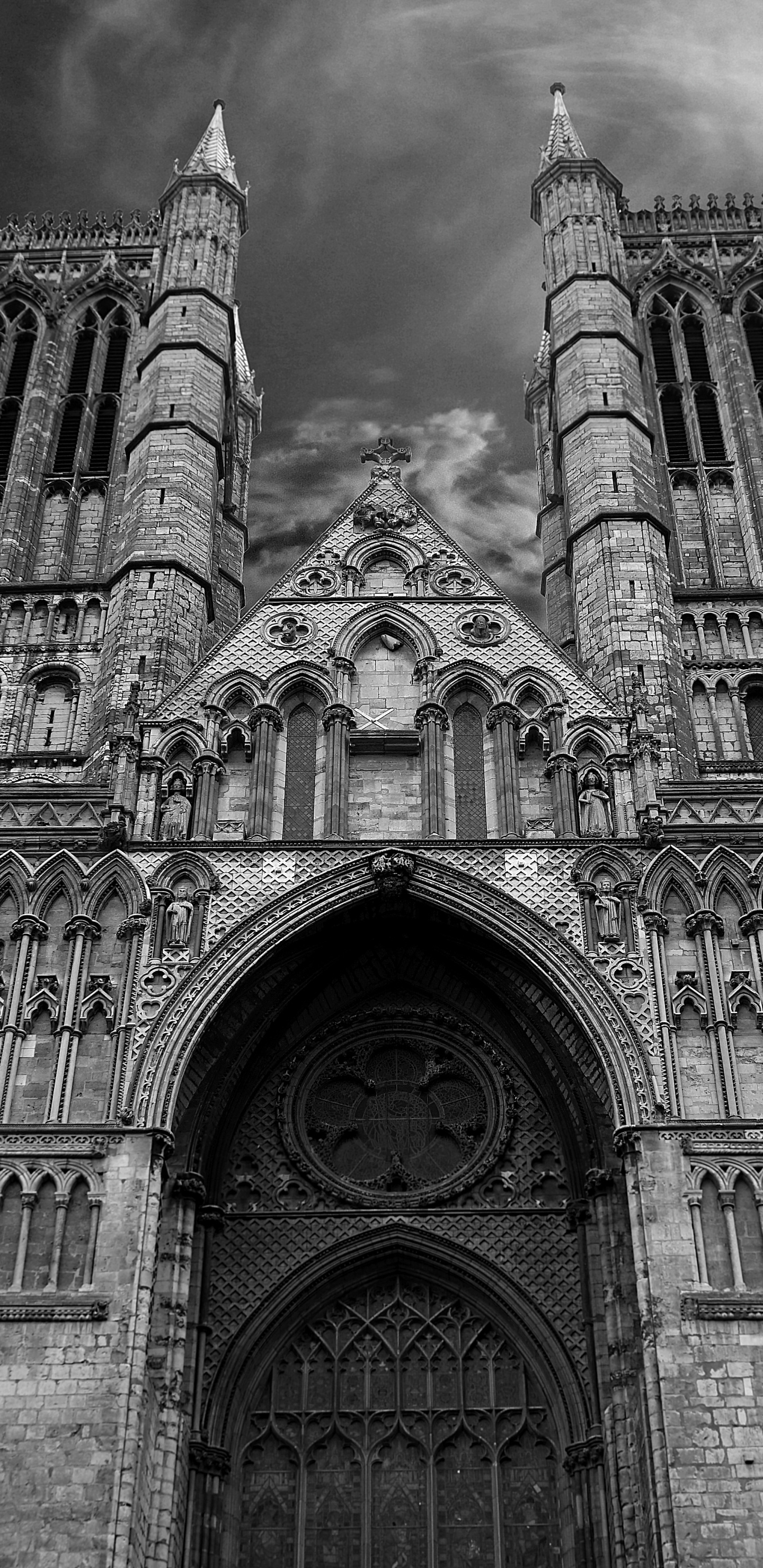 Cathedral: Lincoln Minster, The Early Gothic style, The seat of the Anglican Bishop of Lincoln. 1440x2960 HD Wallpaper.