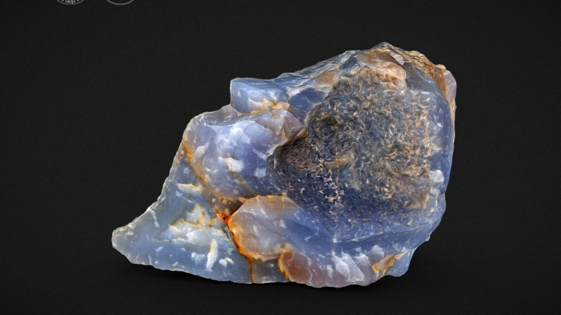 Chalcedony from Trestia, Romania, Mineralogy museum model, Crystal exhibit, 1920x1080 Full HD Desktop