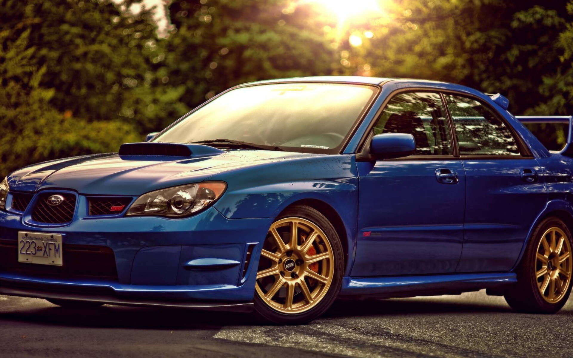 Subaru: Because of their unique box engine and all-wheel-drive system, company cars are known for their fuel efficiency,  Impreza WRX Sti. 1920x1200 HD Wallpaper.