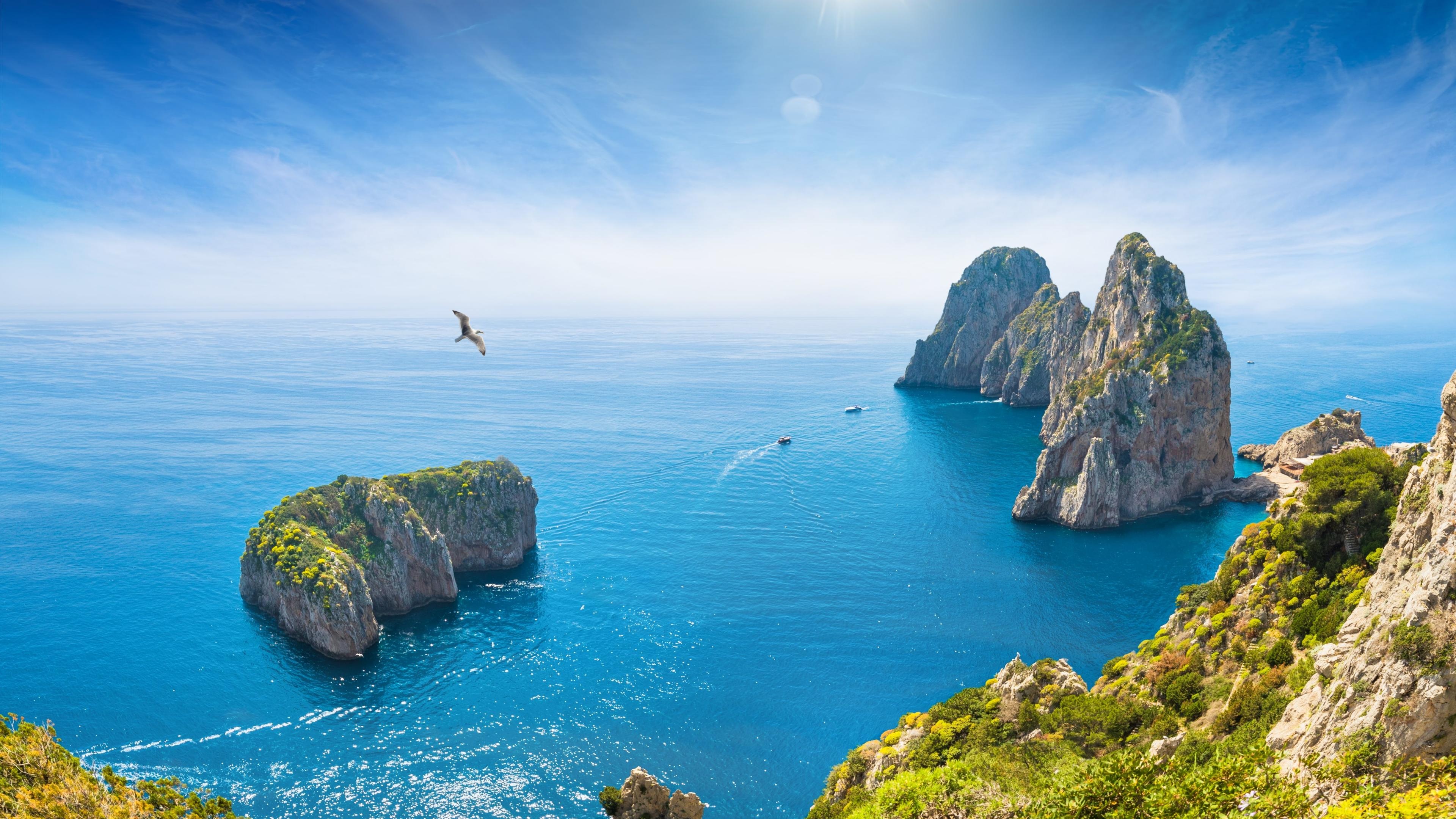 Capri Island, Boat trips, Best prices, Capri adventure, 3840x2160 4K Desktop