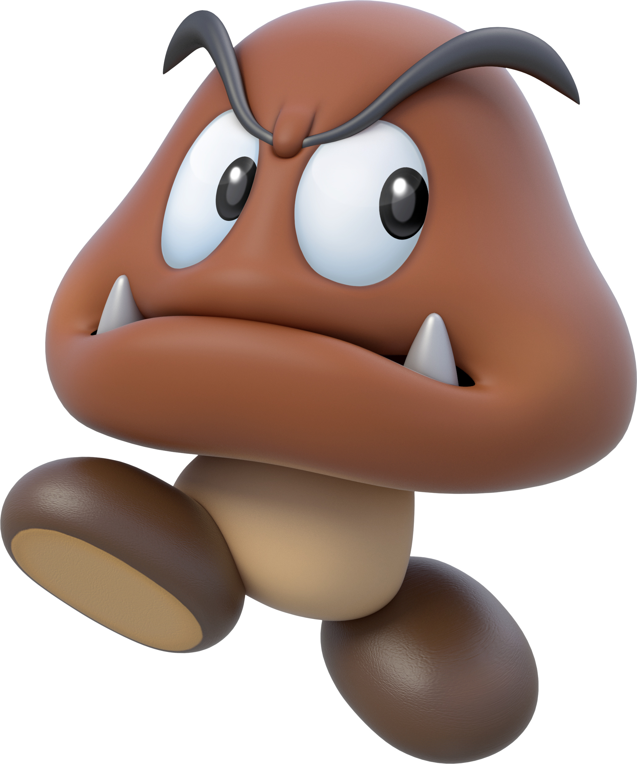 Goomba: A common enemy in the Mario franchise, A bushy, black eyebrows and a pair of fangs. 2060x2470 HD Background.