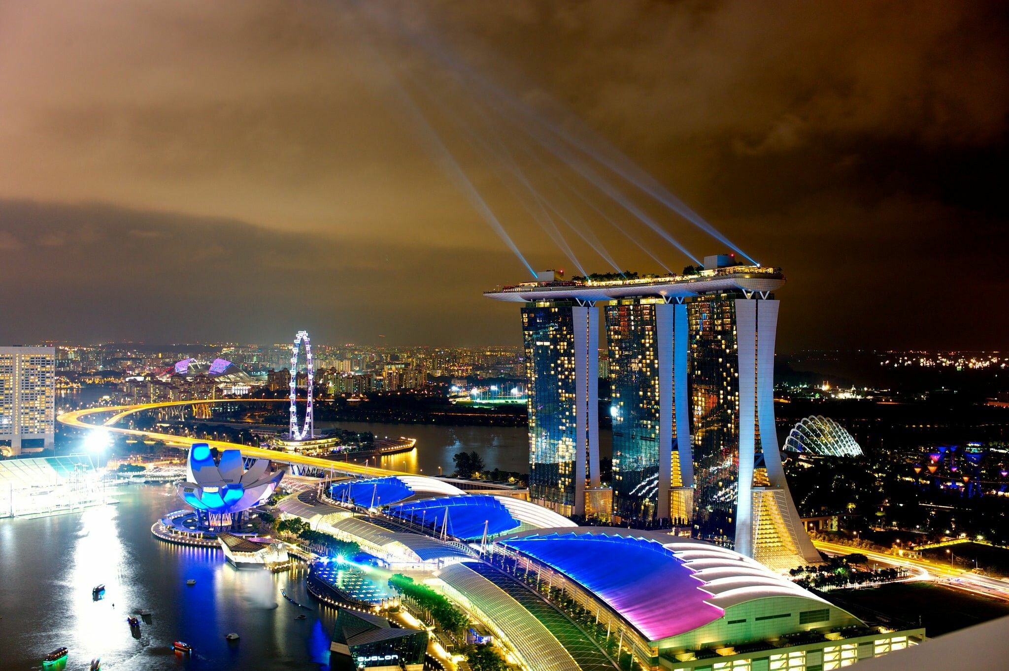 Singapore Travels, Nighttime beauty, City lights, Night photography, 2050x1370 HD Desktop