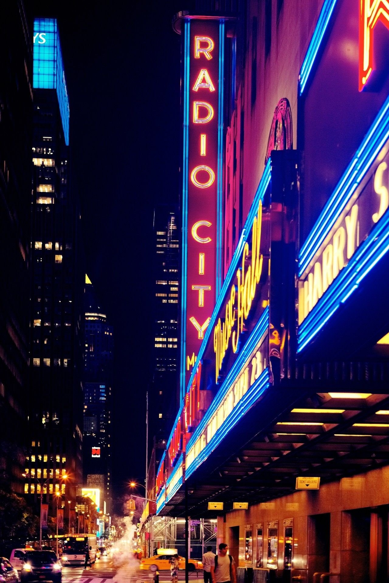New York light, Radio City Music Hall, Radio City New York Broadway, 1280x1920 HD Phone