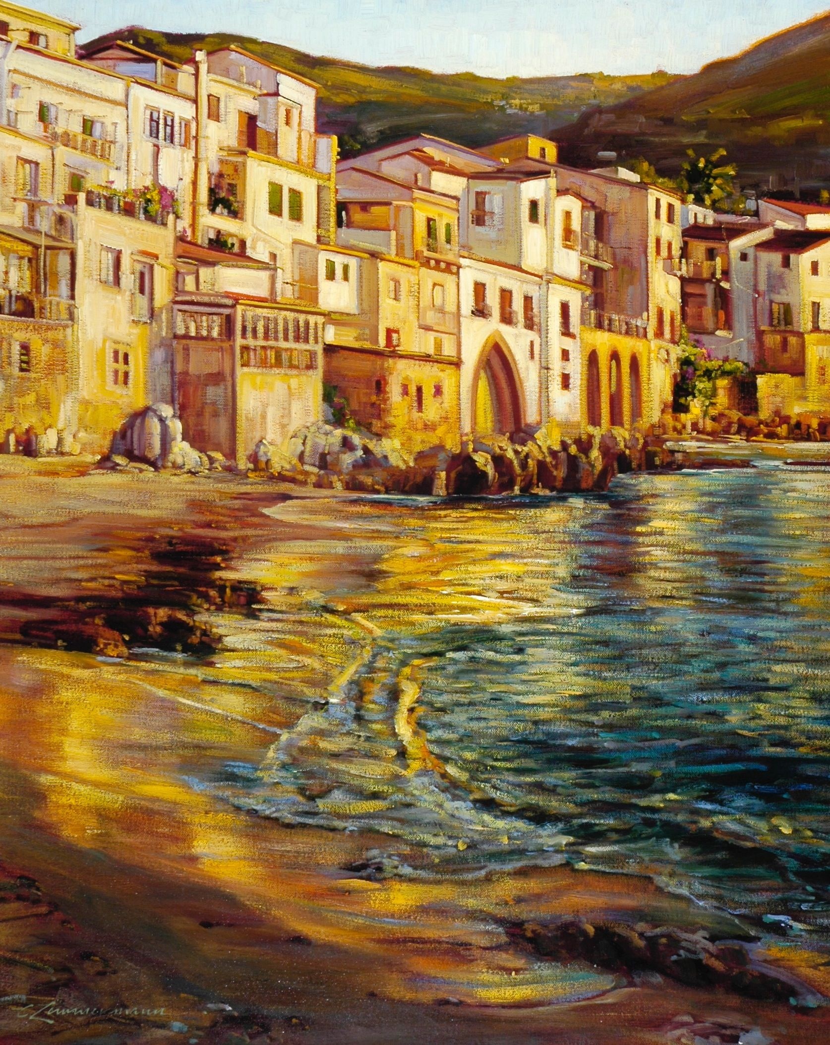 Cefalu, Mediterranean Paintings, Sicily, Art, 1680x2110 HD Handy