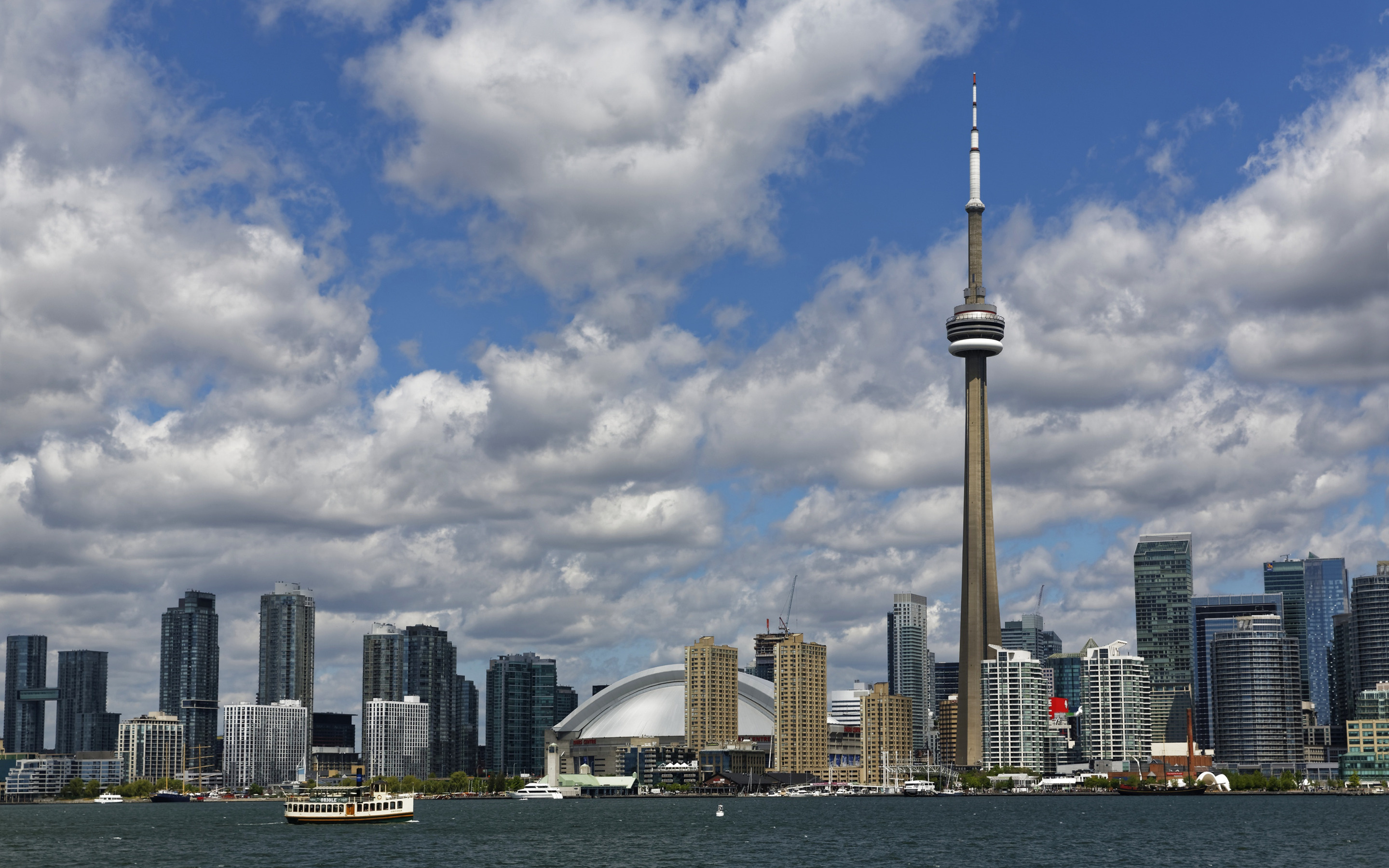 CN Tower, Toronto skyline, Rogers Centre, Skyscrapers, 2880x1800 HD Desktop