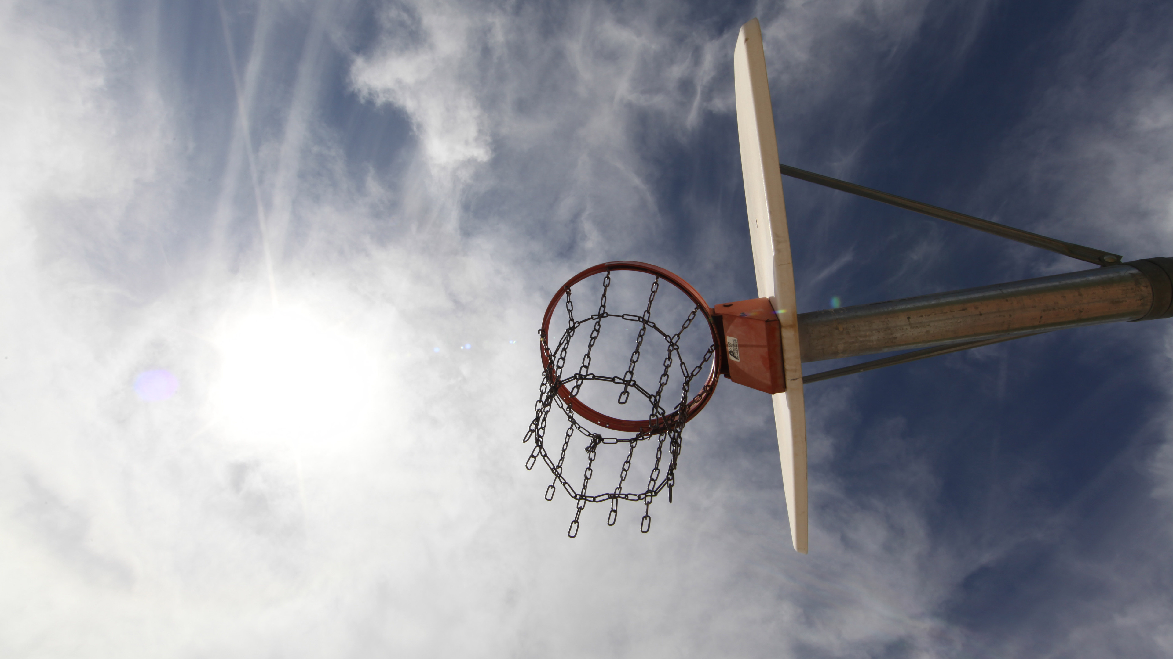 Streetball: Basketball Basket, Urban sports played on asphalt. 3840x2160 4K Background.