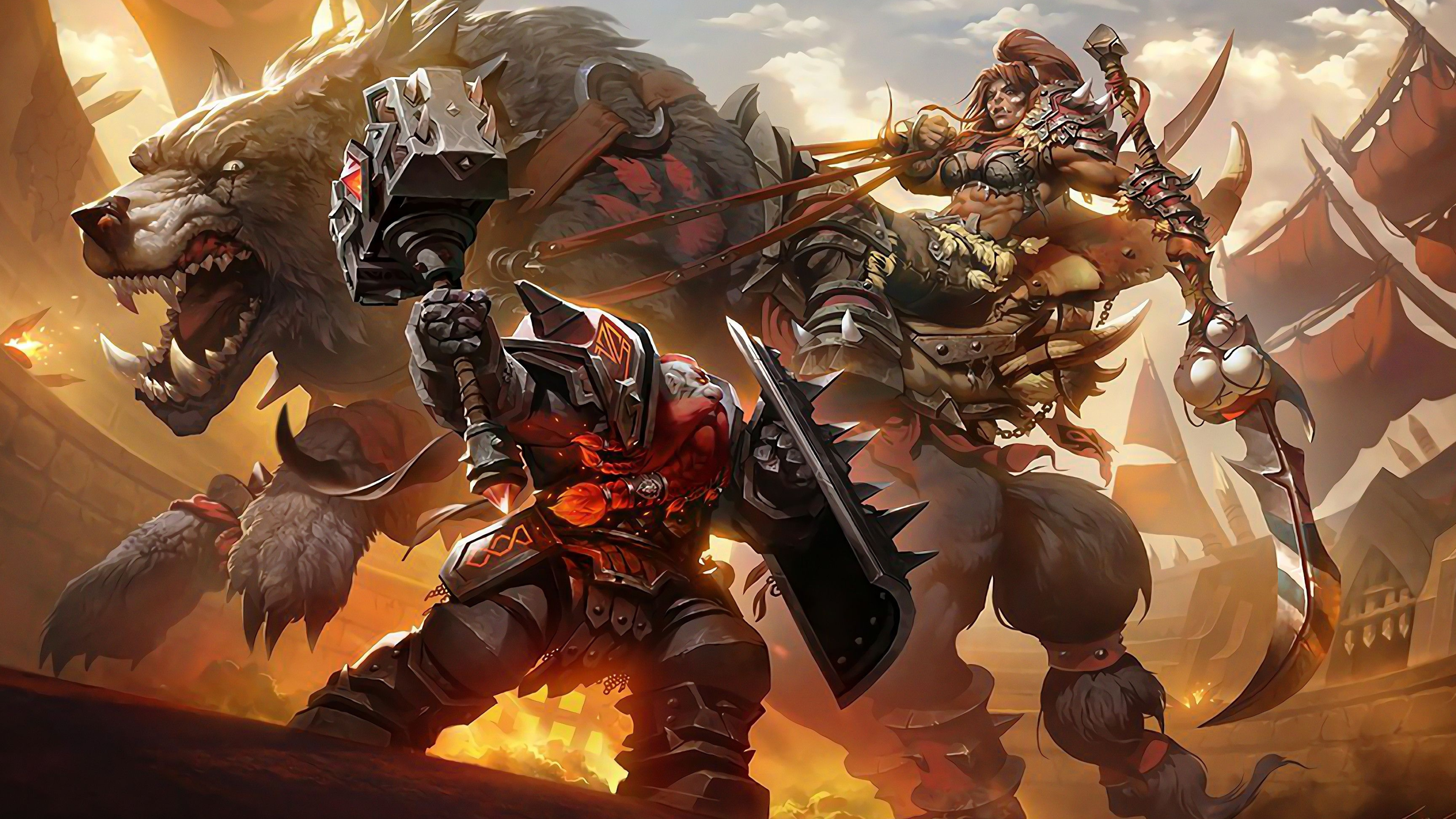 Warcraft Orc wallpapers, Fantasy creatures, Epic backgrounds, Powerful warriors, 3840x2160 4K Desktop