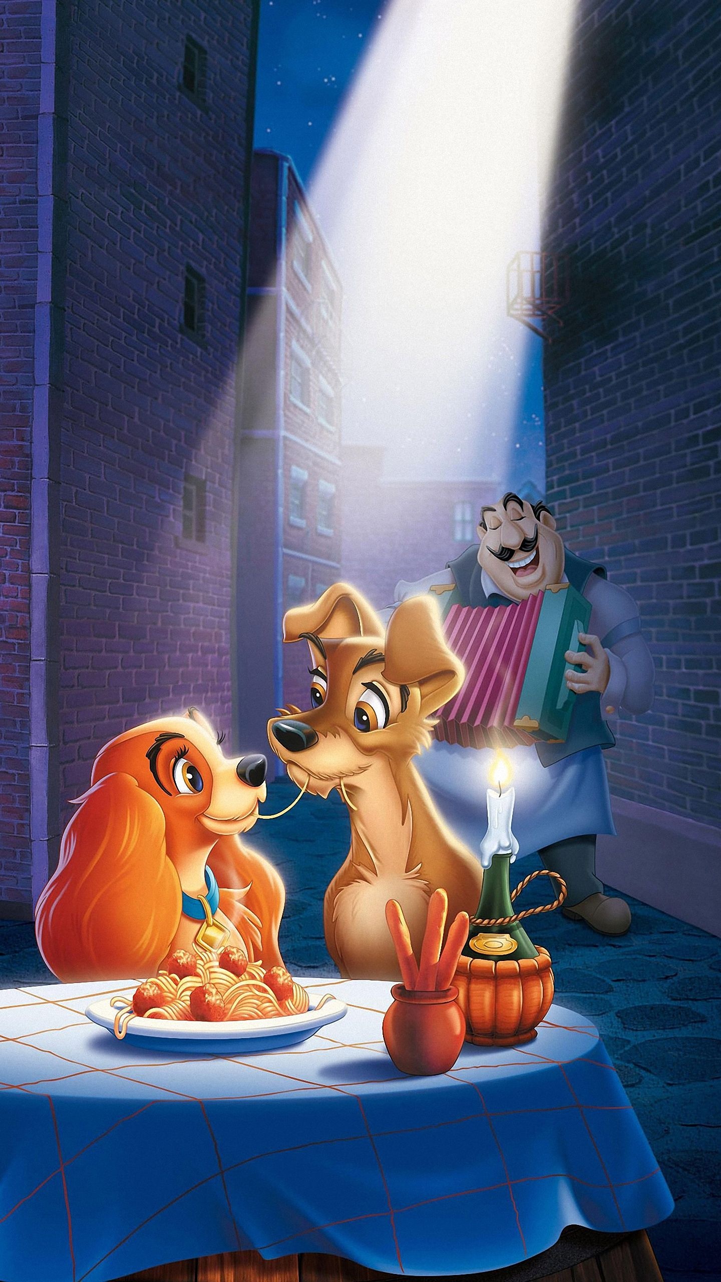 Lady and the Tramp, Top free wallpapers, Iconic Disney backgrounds, Classic animation, 1440x2560 HD Phone