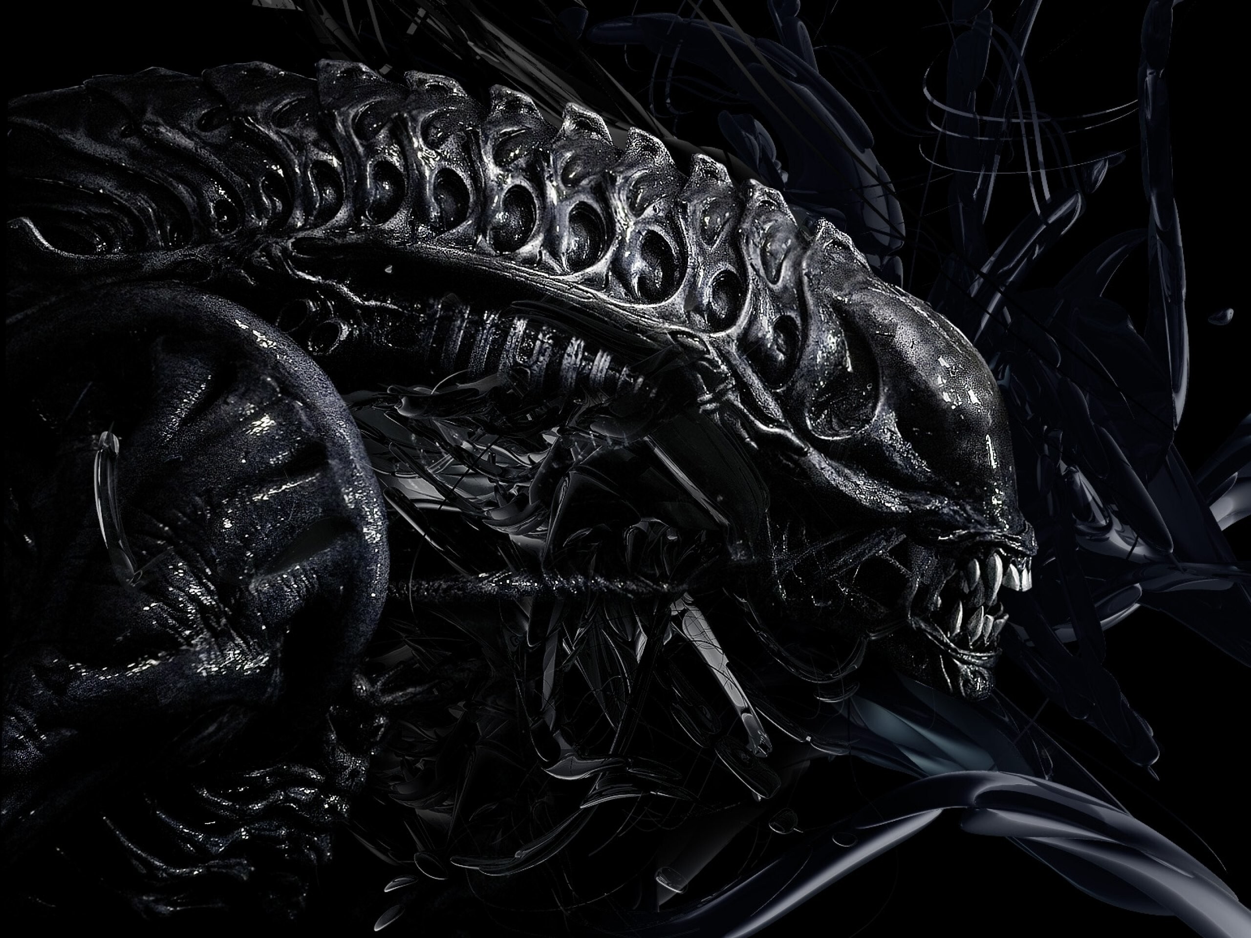 H.R. Giger: "Alien" Movie Universe, Xenomorph-Soldier, Defender Of The Hive. 2560x1920 HD Background.