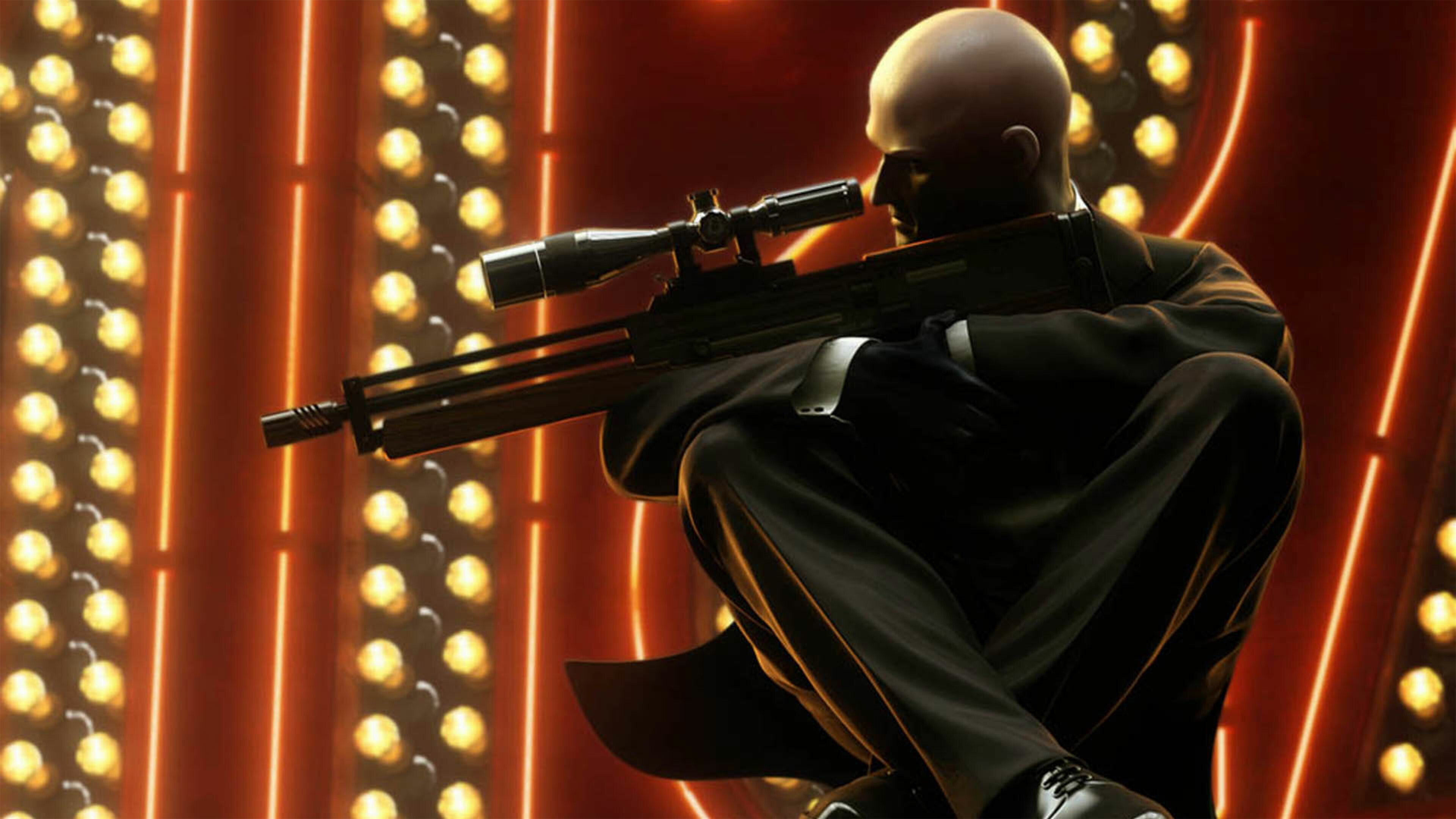 Hitman (Game): The series' main protagonist and playable character, Agent 47. 3840x2160 4K Background.